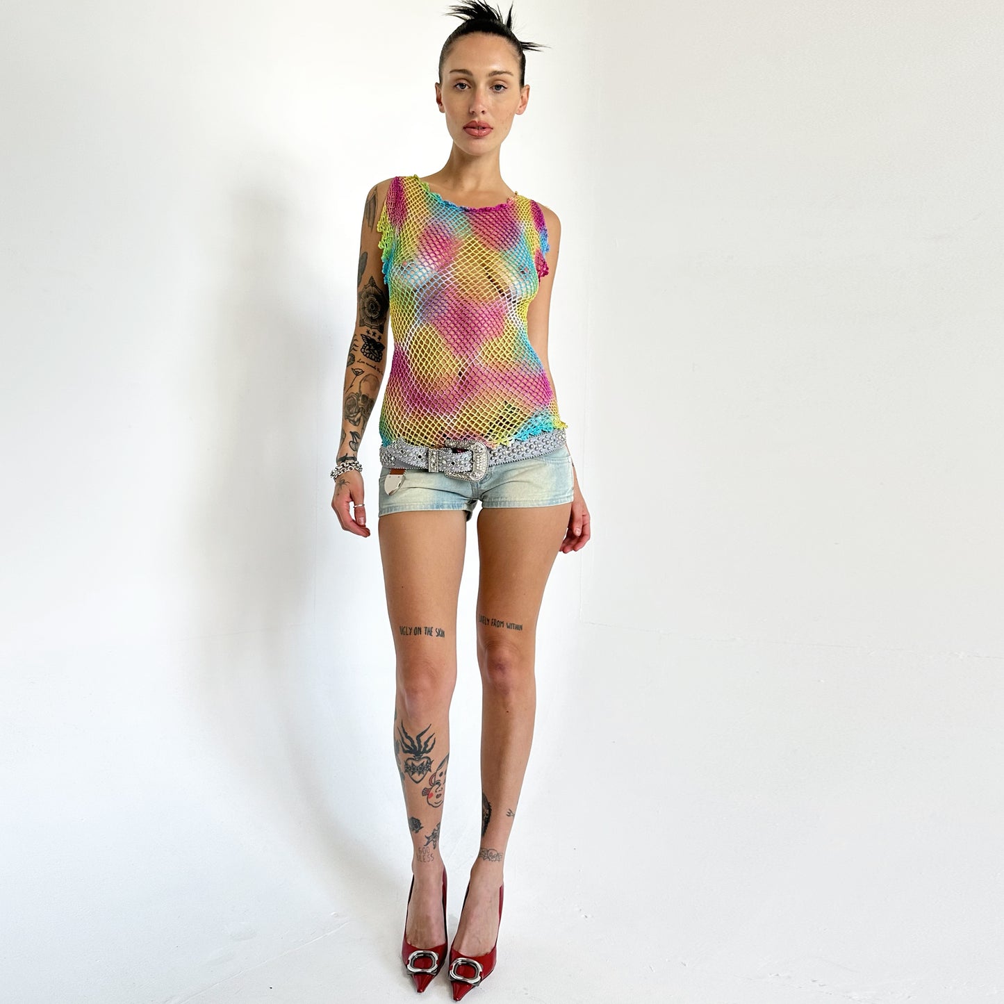 Light Denim Micro Shorts