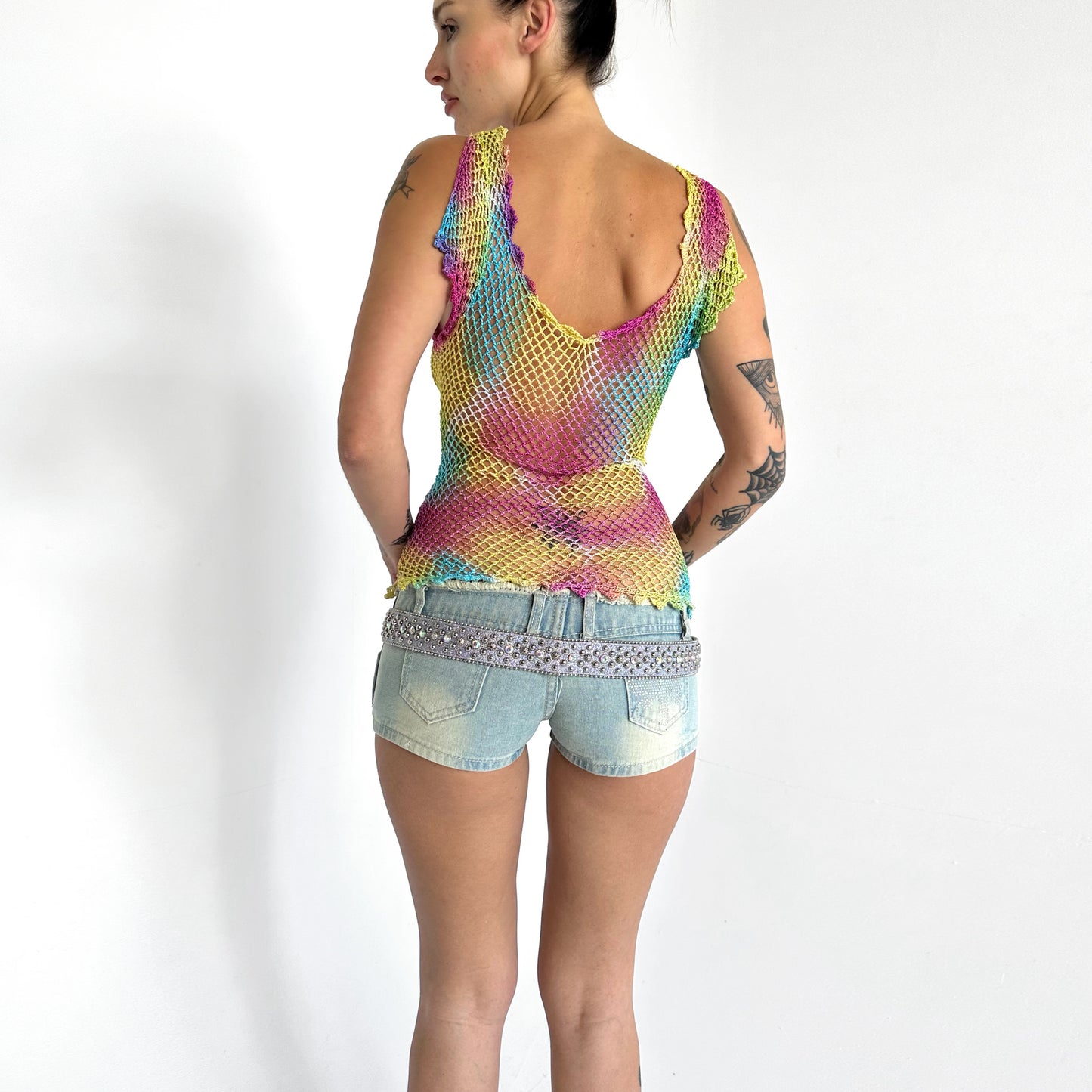 Light Denim Micro Shorts