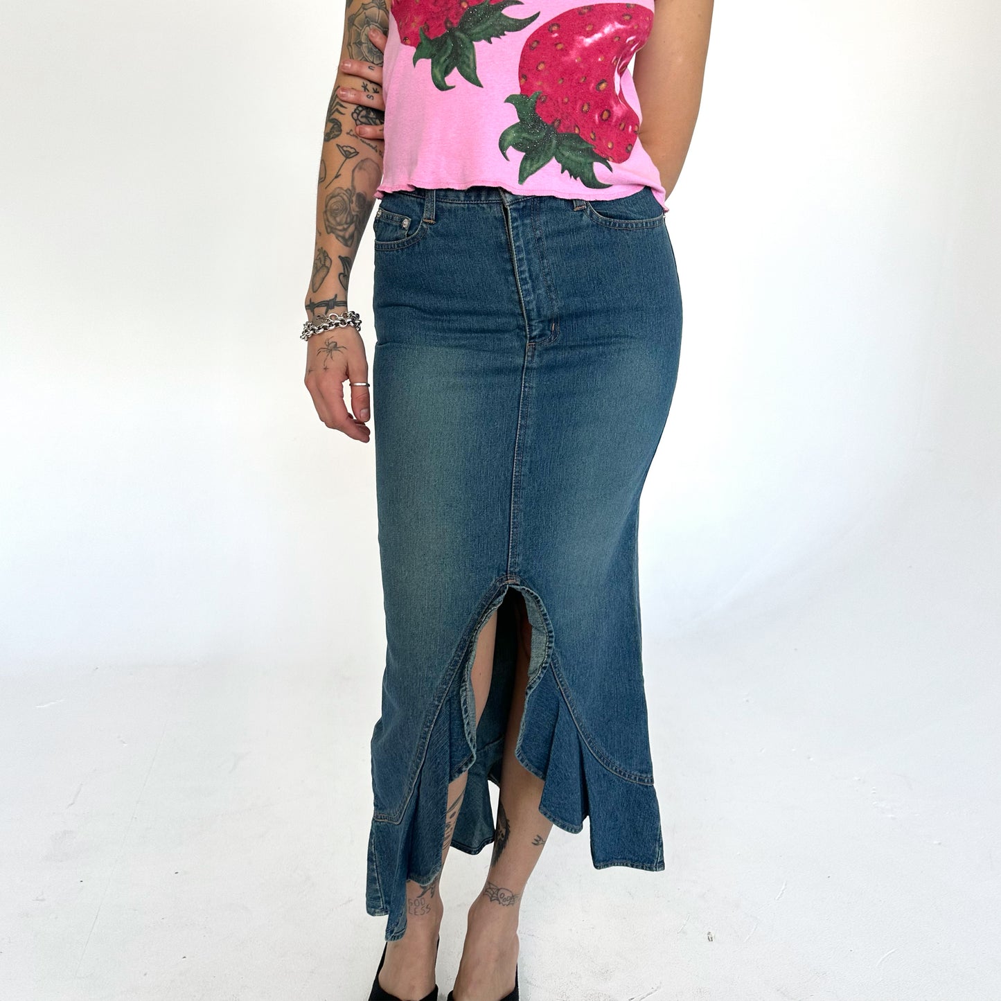Denim Midi Skirt