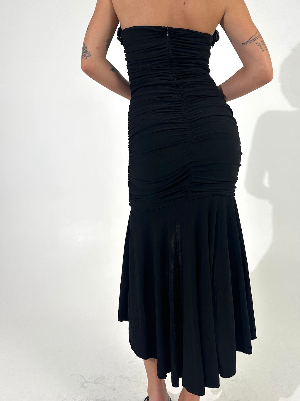 Black Sweetheart Ruffle Dress