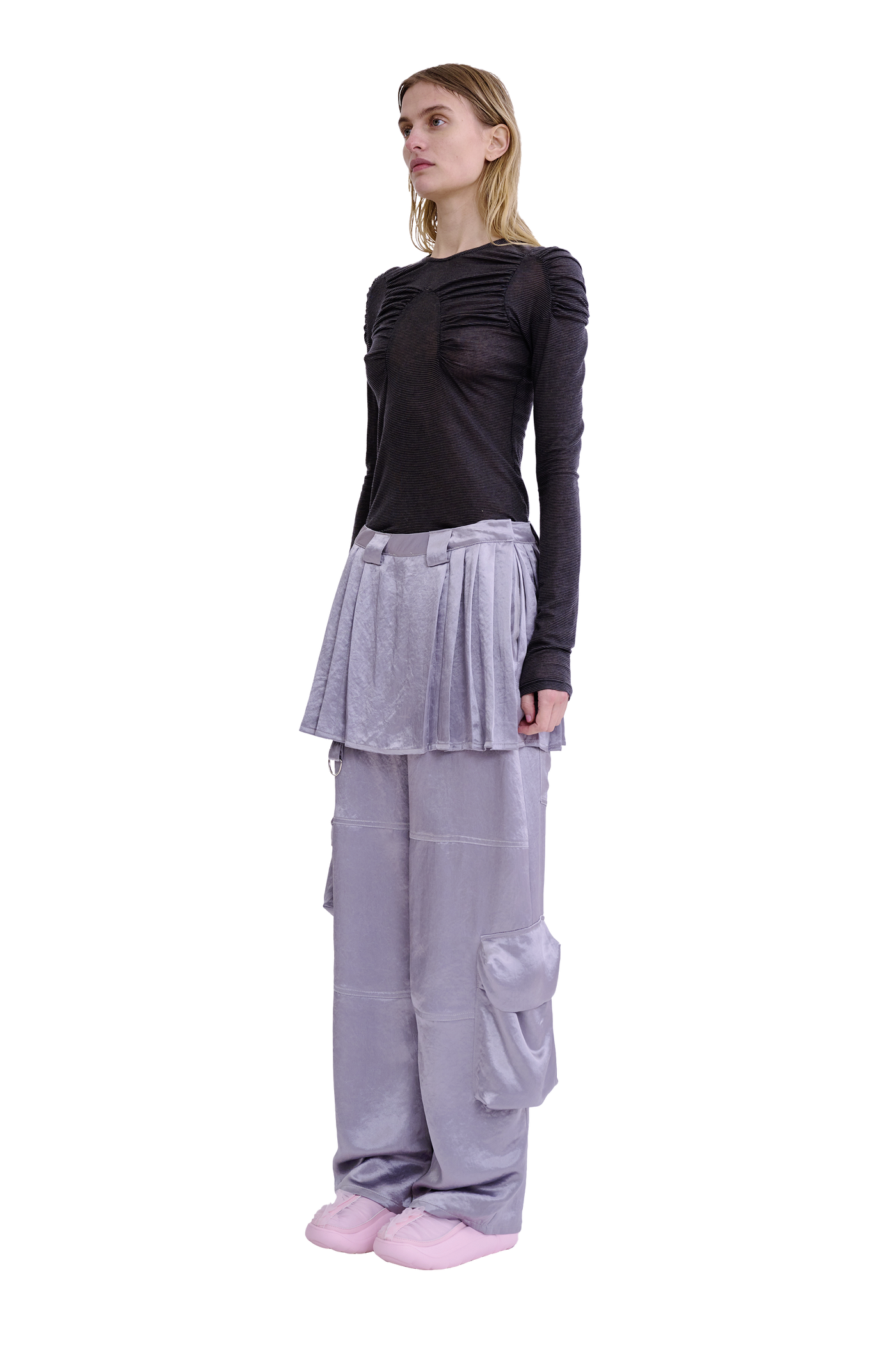 Grey Clover Skirt Cargo Pant
