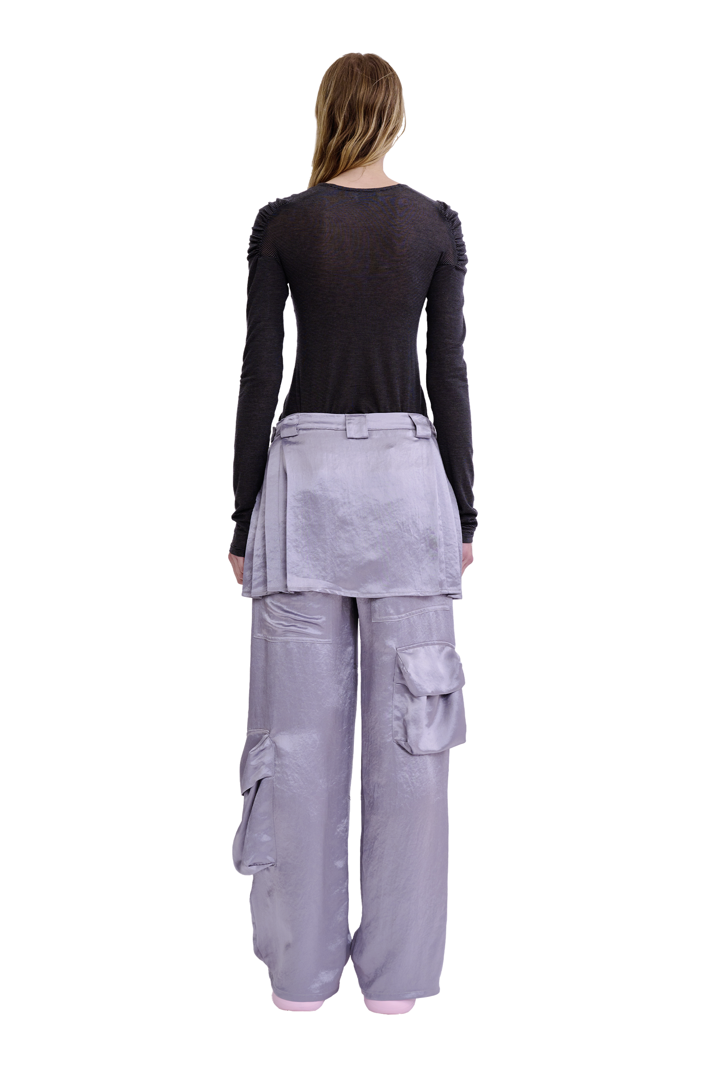 Grey Clover Skirt Cargo Pant
