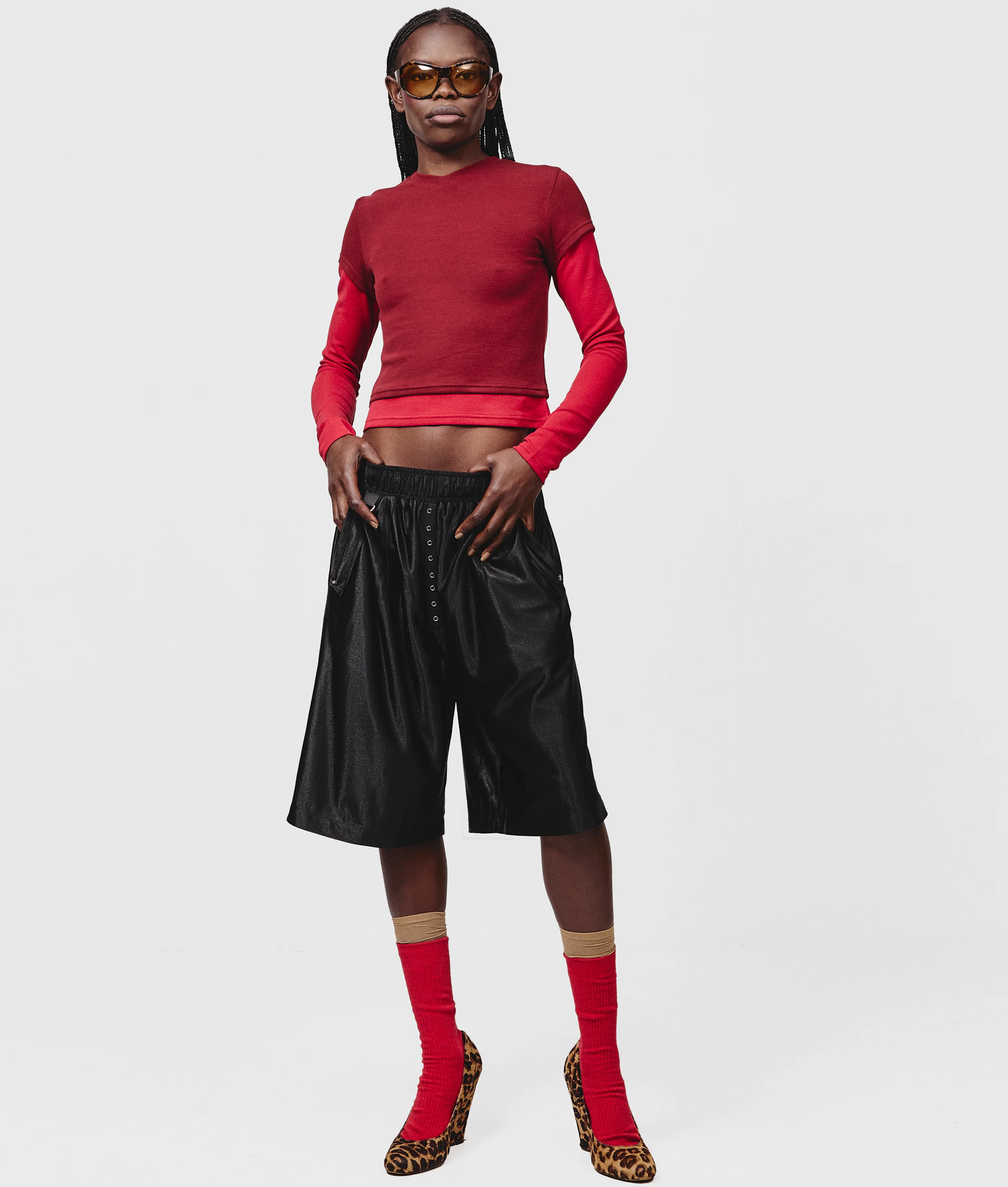 Tea Break Double Sleeve Tee Burgundy