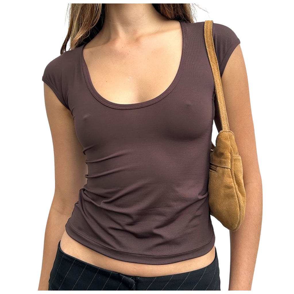Scoop Neck Reversible Choc Tee