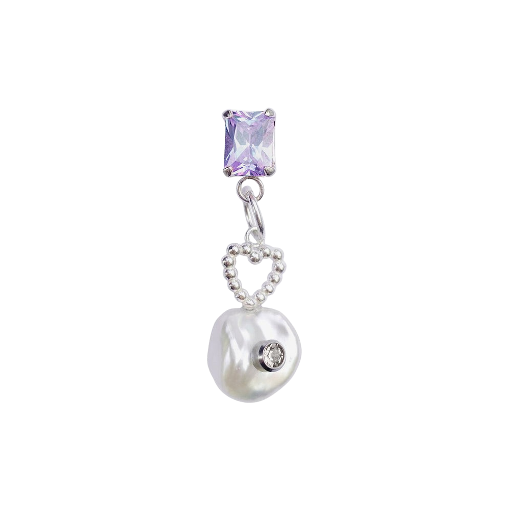 Polly Pearl Earring - Purple