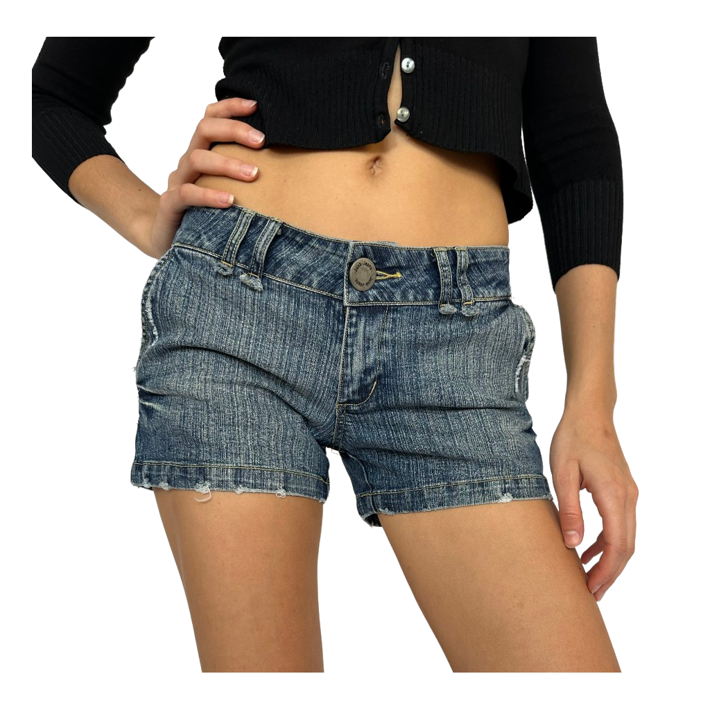 Low Rise Denim Mini Shorts