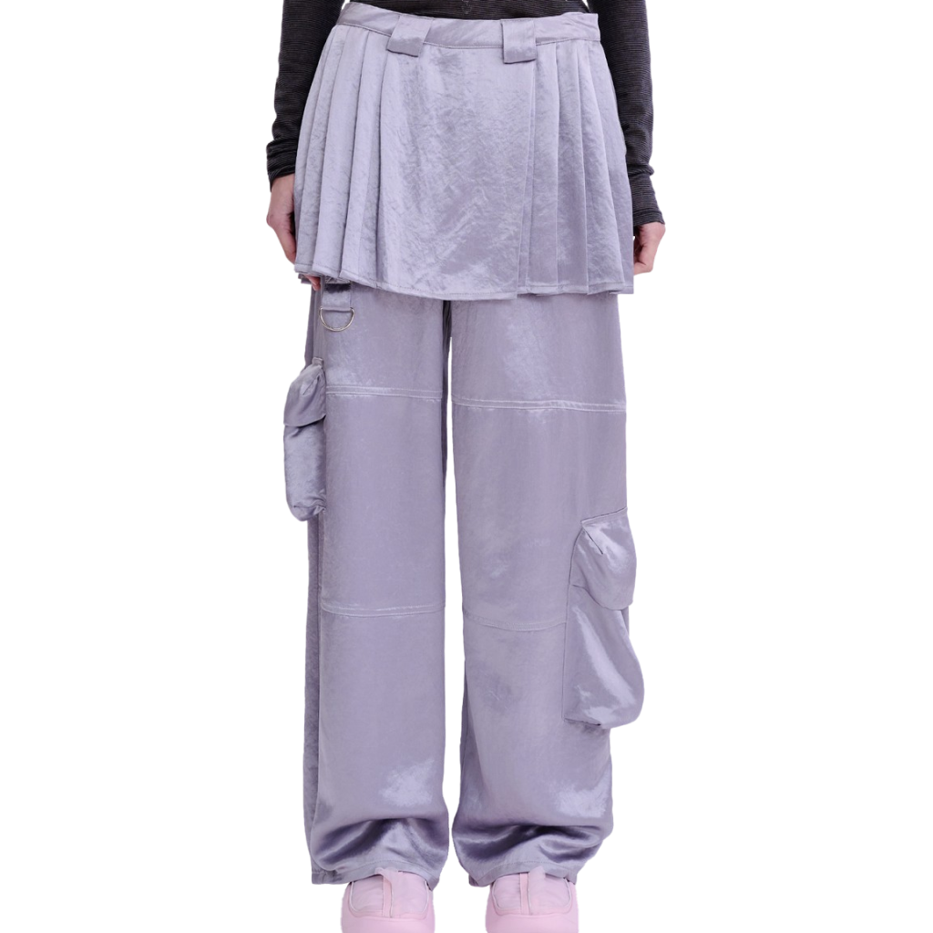 Grey Clover Skirt Cargo Pant