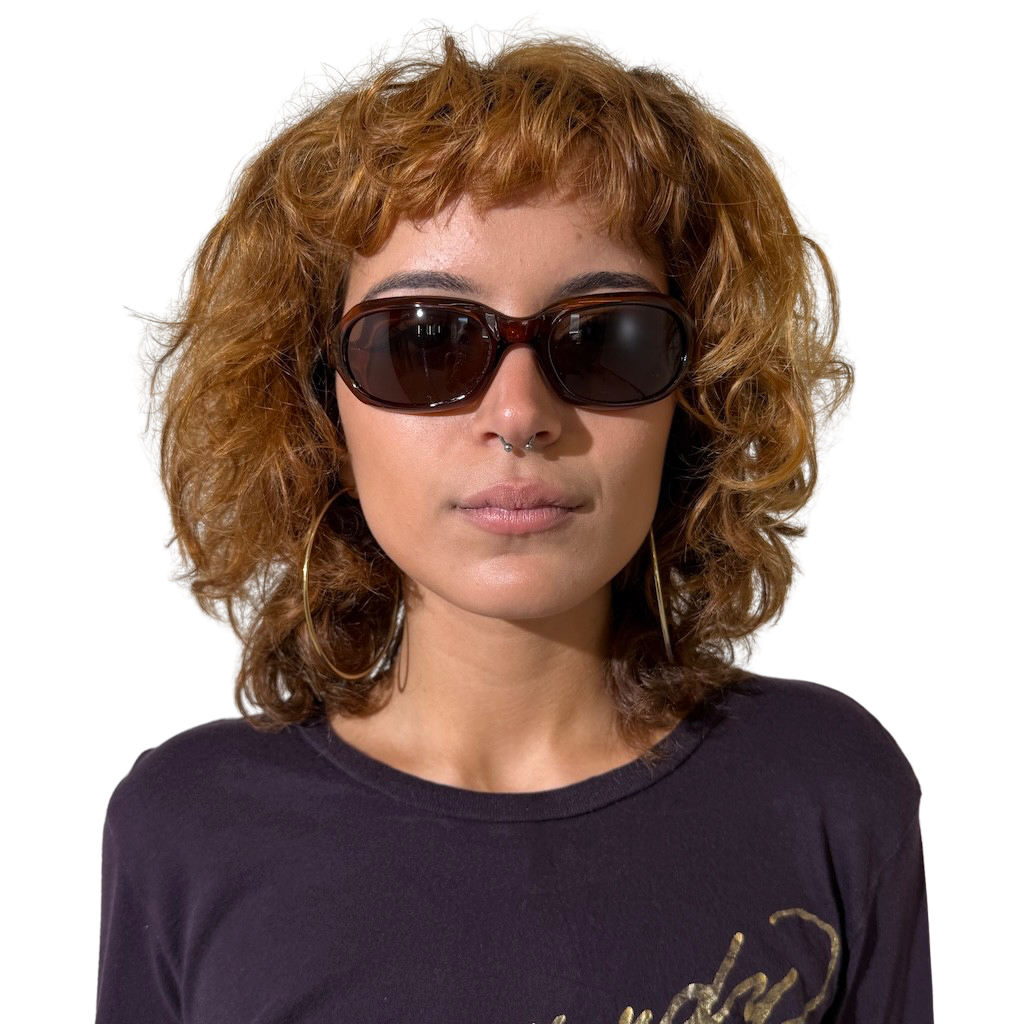 Brown Amber Oval Sunglasses