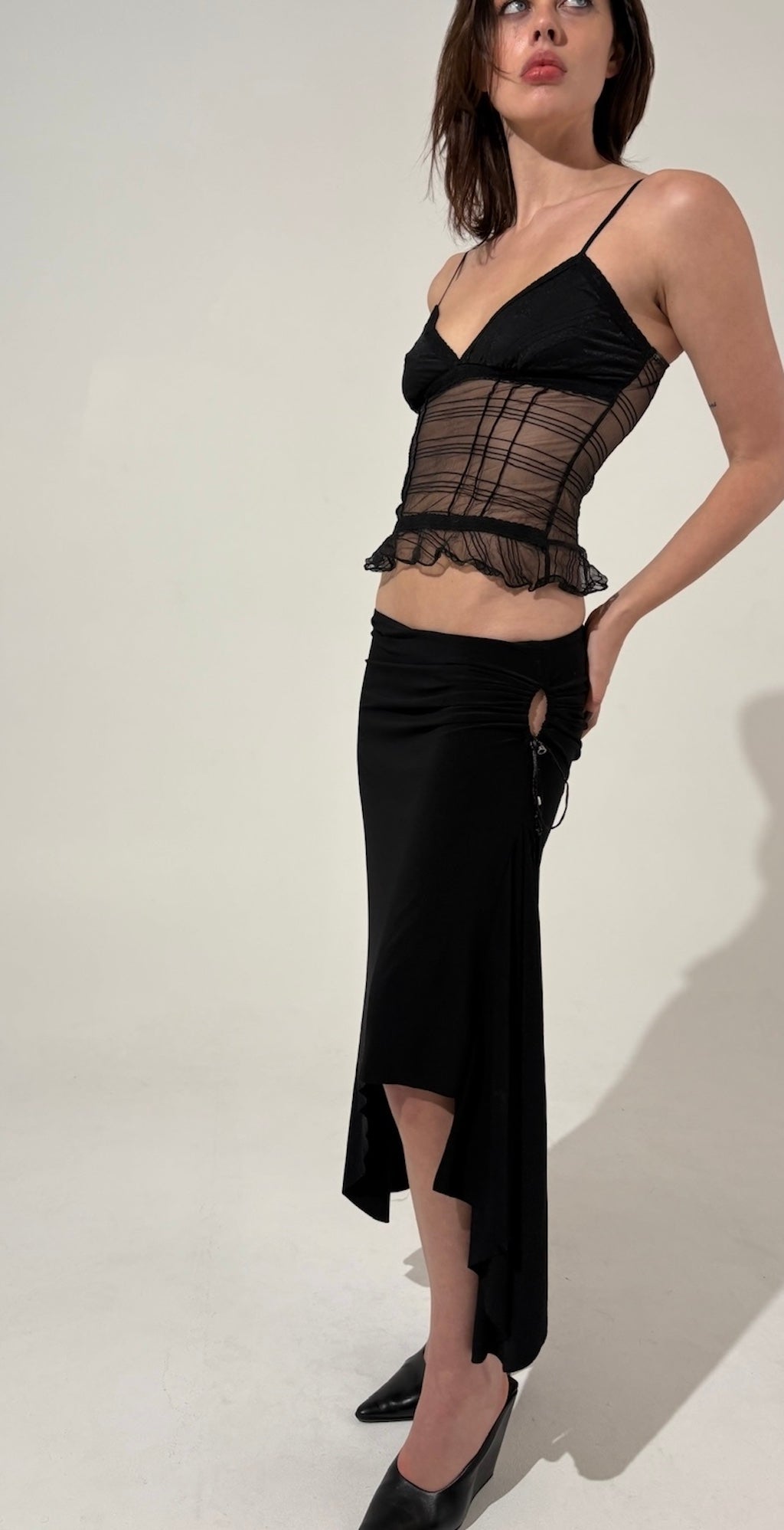 Stripe Mesh Delicate Cami