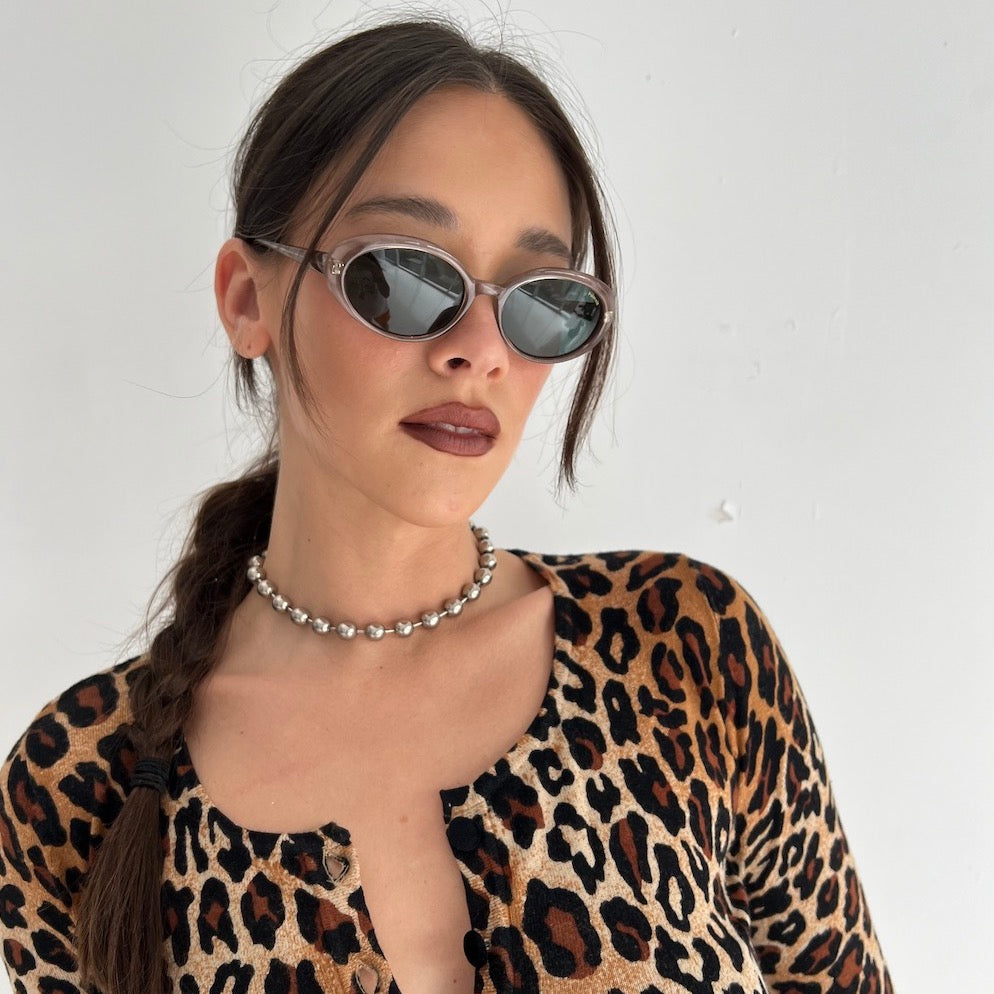 Vintage Metalic Polaroid Oval Sunglasses