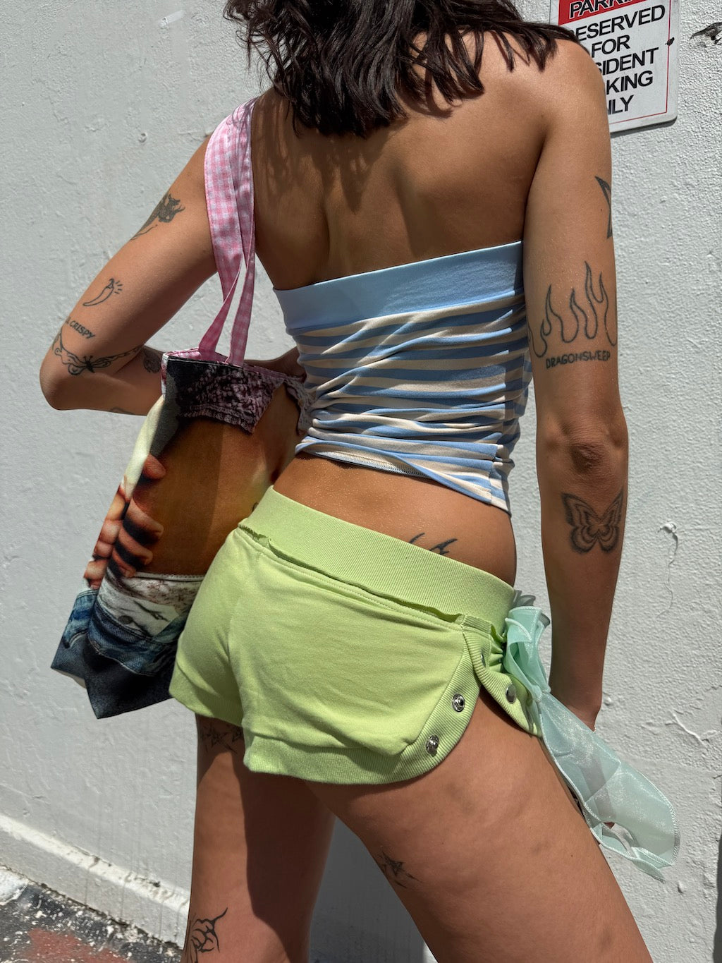 Lime Snap Sides Short Shorts
