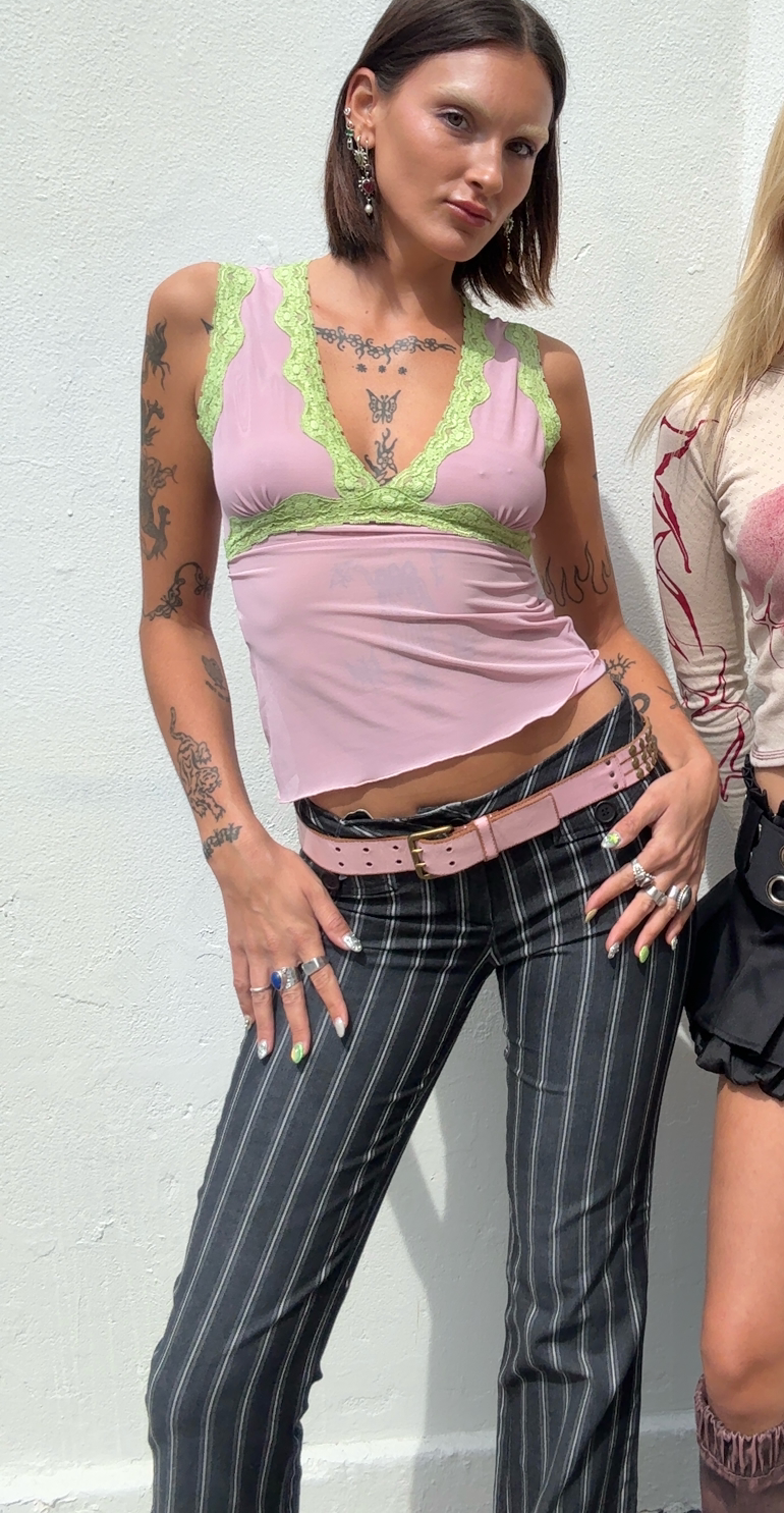 2000s Low Waisted Stripe Pants