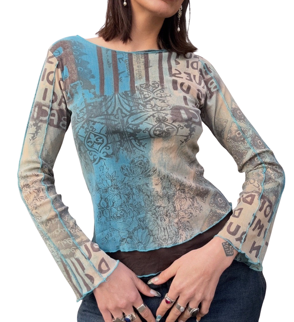 Mesh Bell Sleeve Urban Long Sleeve