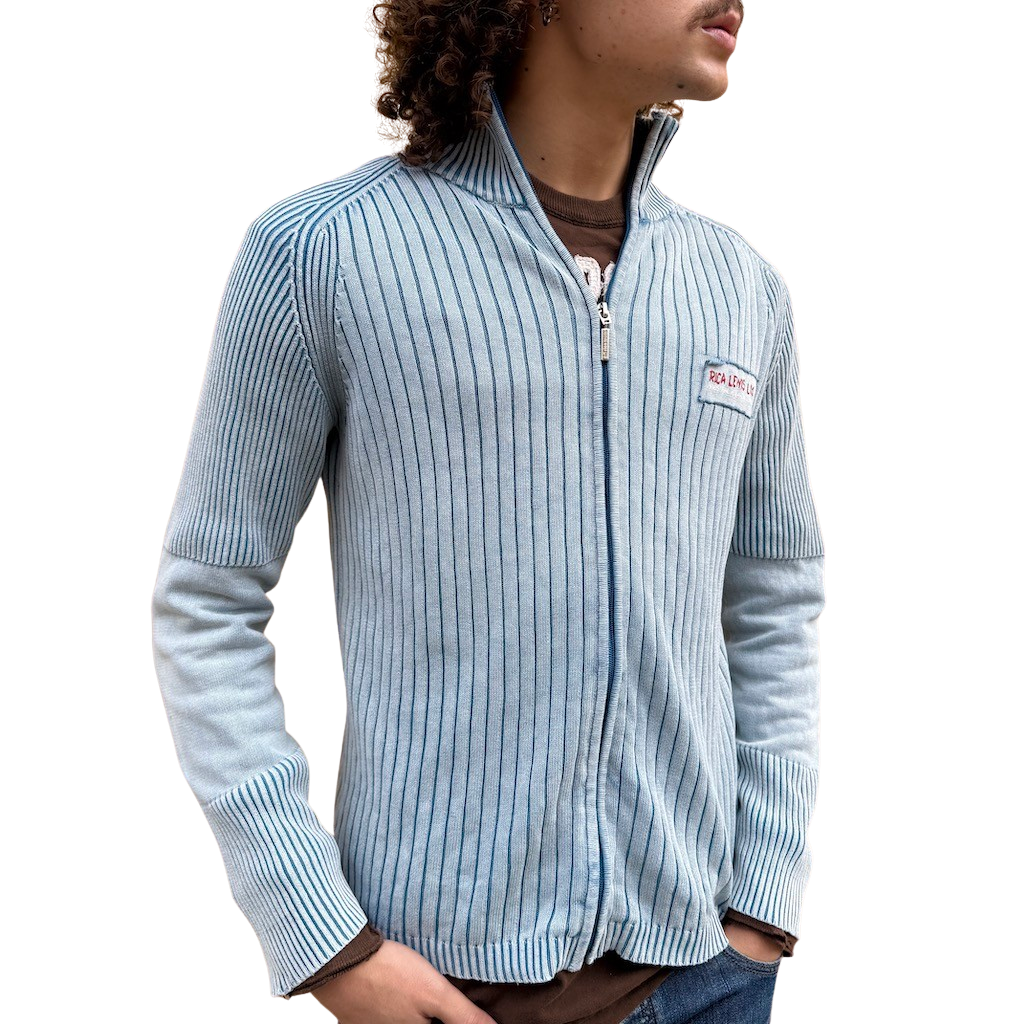 Zip up Rib Knitted Sweater