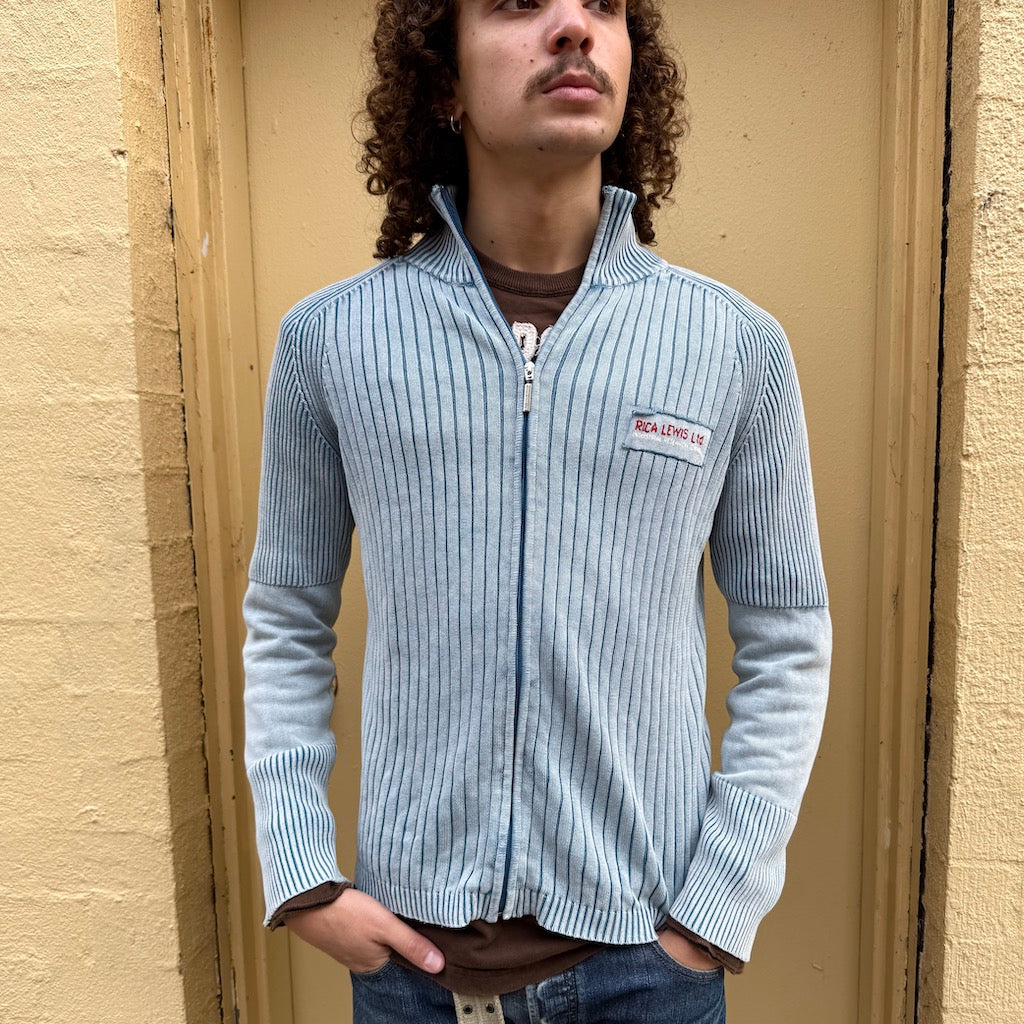 Zip up Rib Knitted Sweater