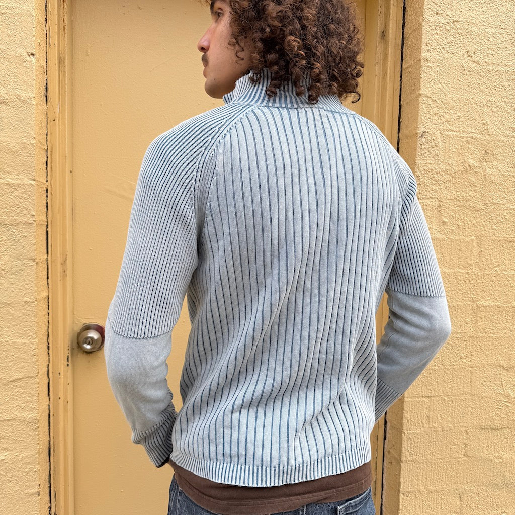 Zip up Rib Knitted Sweater