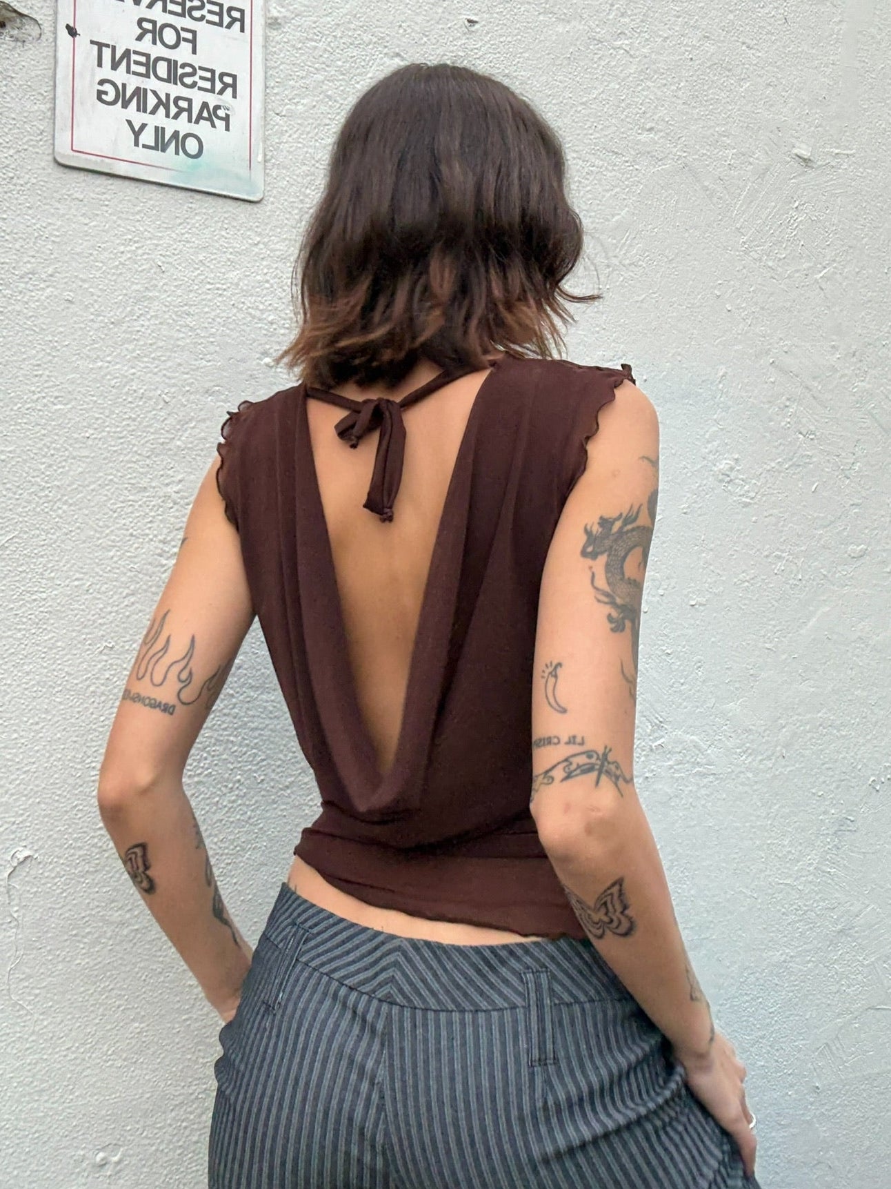 Mercury Mesh Drape Top - Chocolate