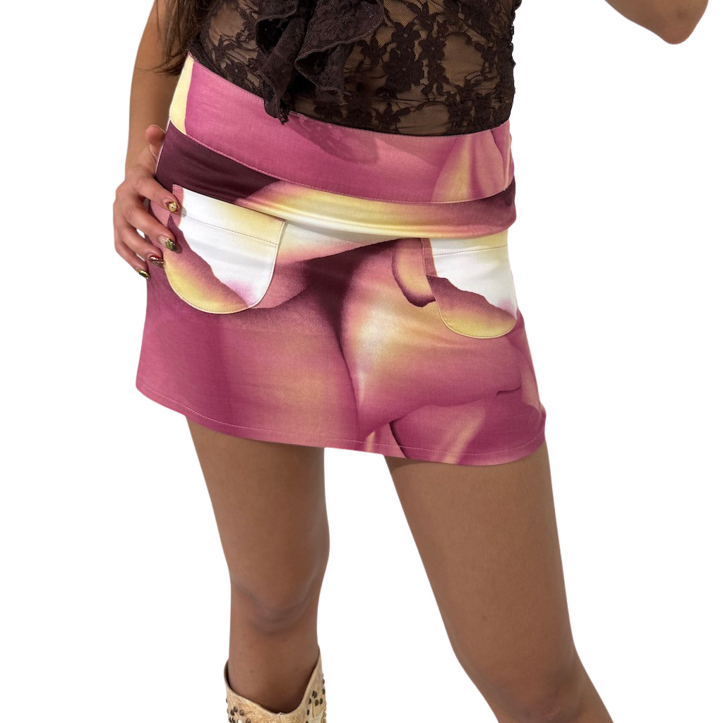 Roses Mini Skirt - Pink