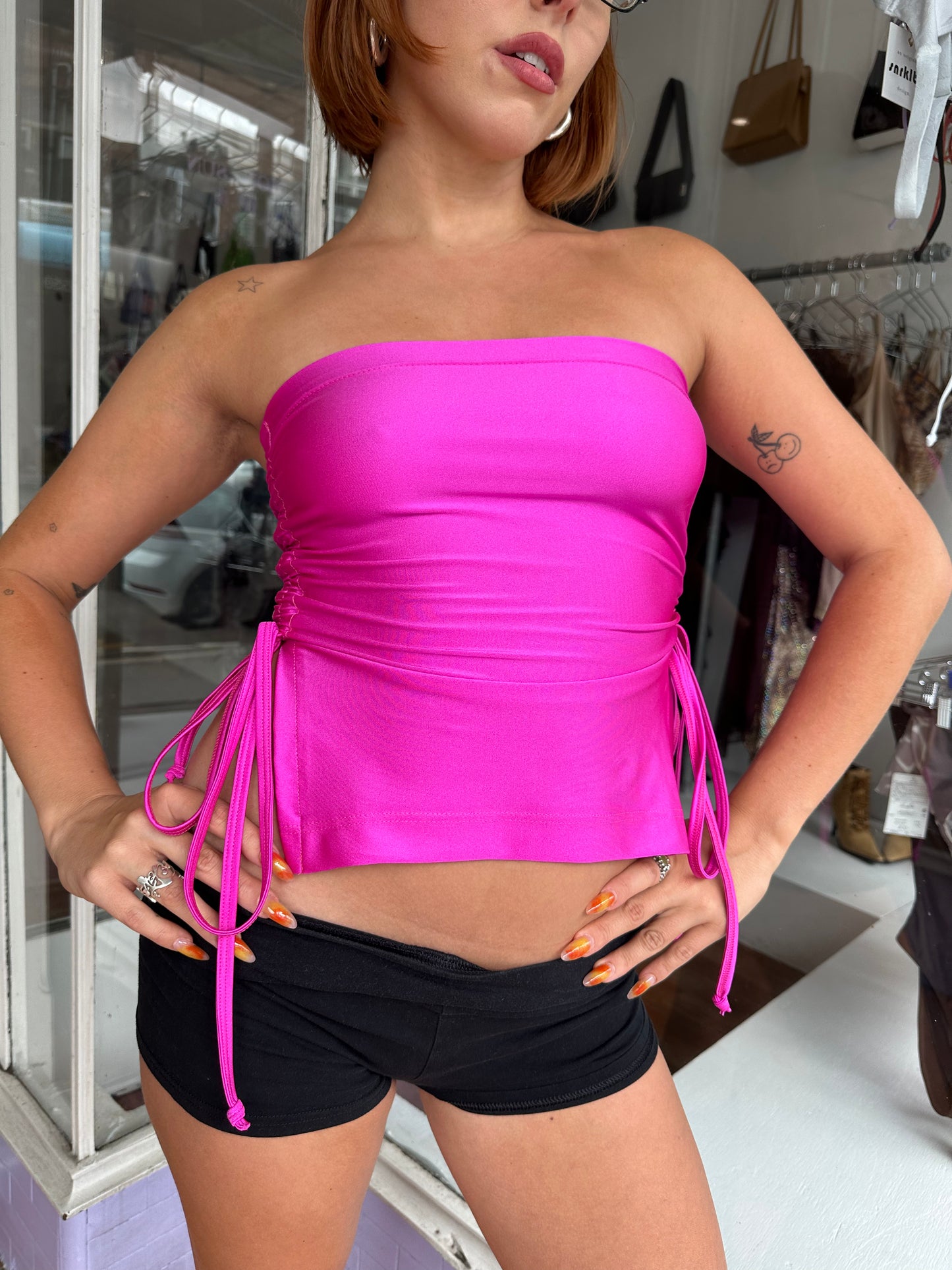 Ruched Crop Boobtube - Khaki