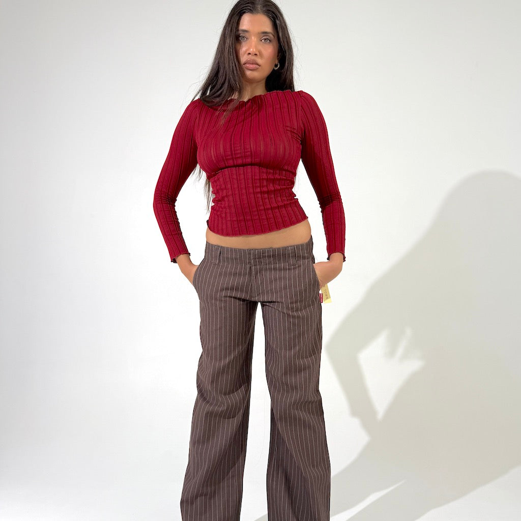Cherry Rib Sheer Top