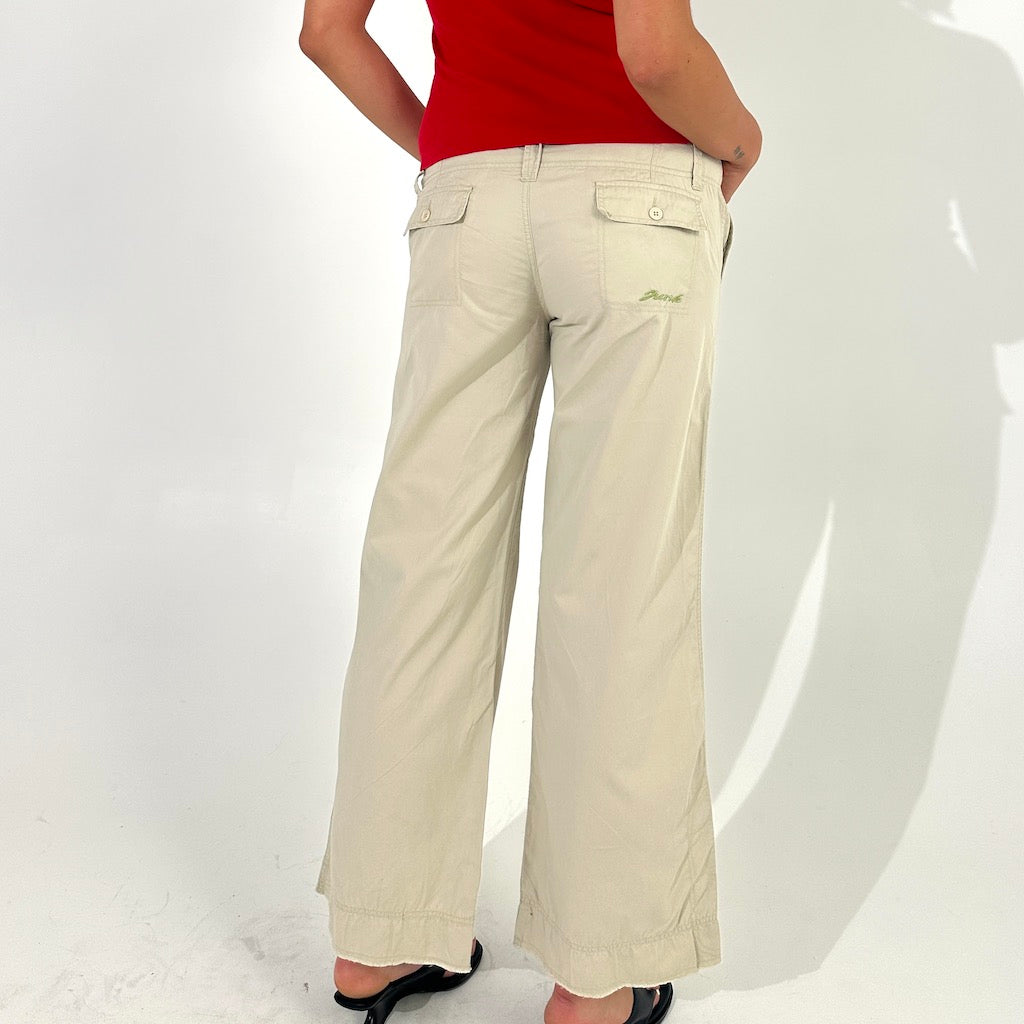 Beige Classic Wide Leg 2000s Casual Pants