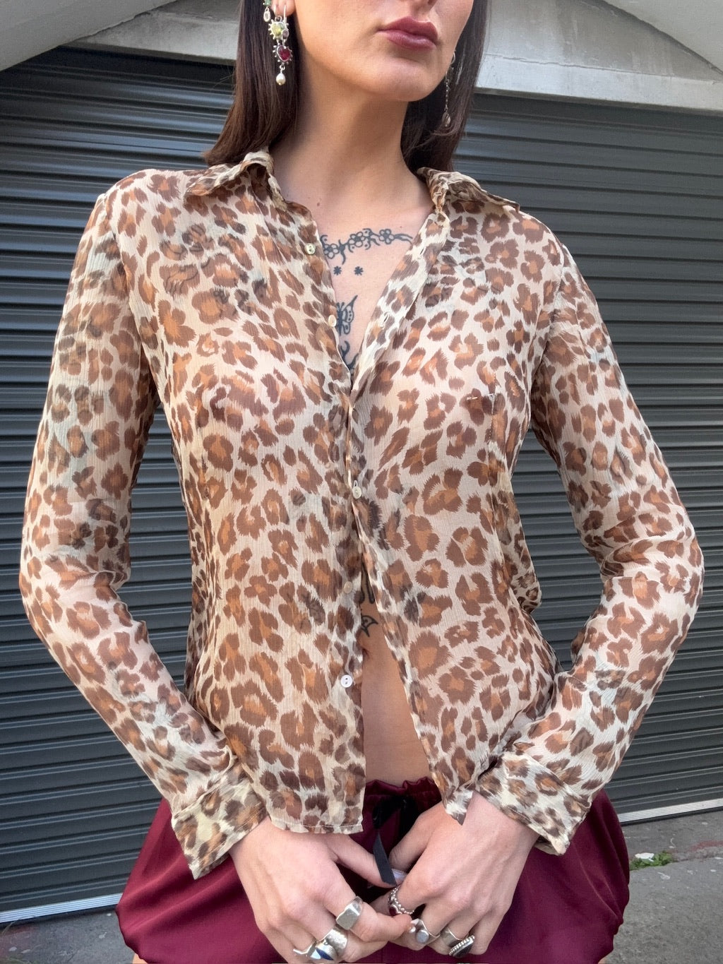 Leopard Sexy Collared Shirt