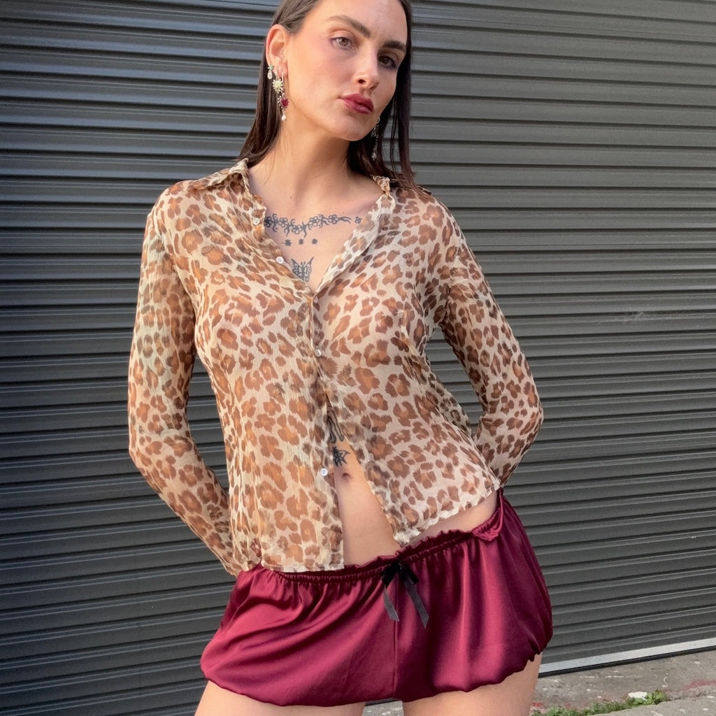 Leopard Sexy Collared Shirt
