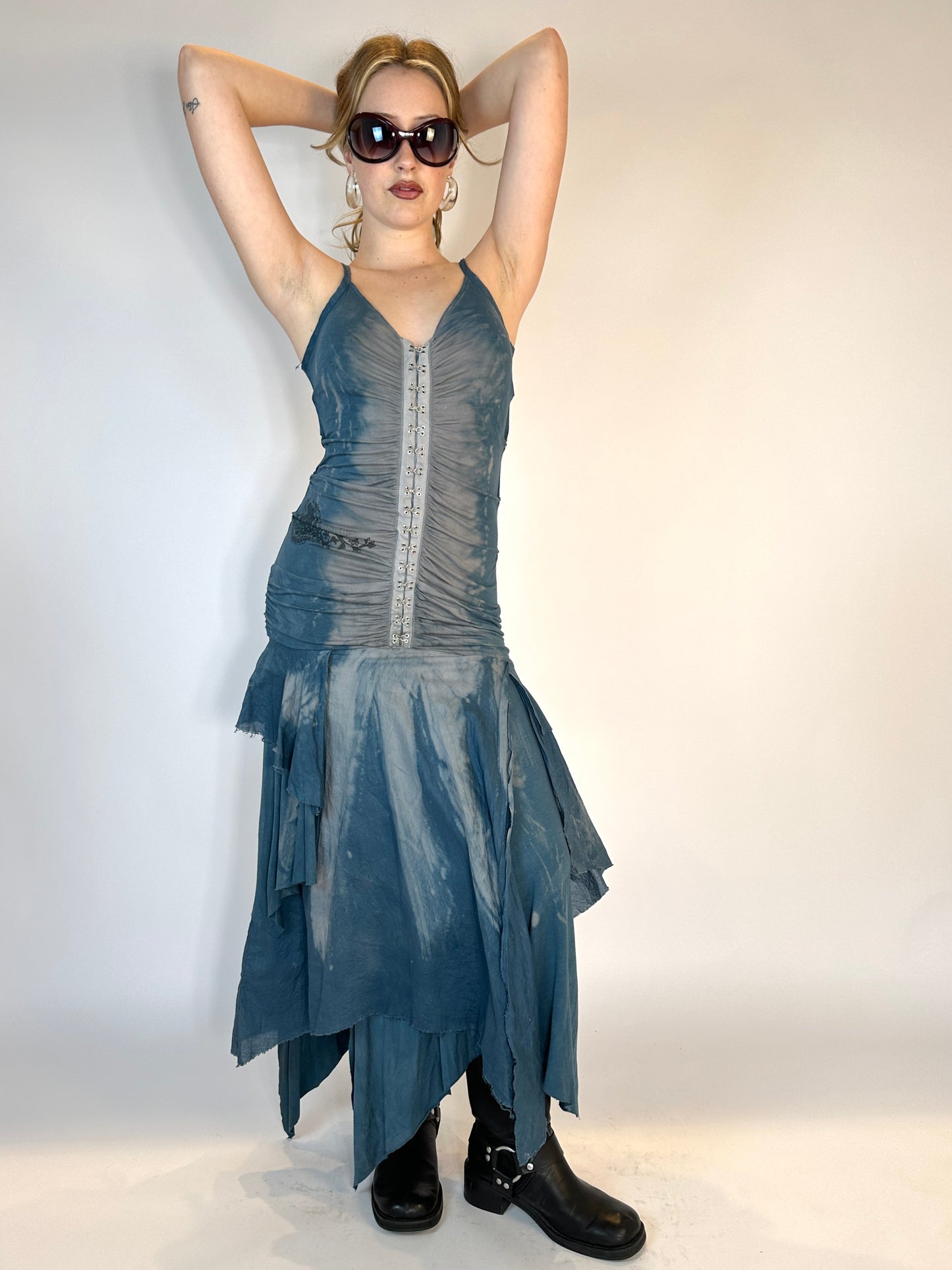 Bleached Blue Fairy Pixie Maxi Dress