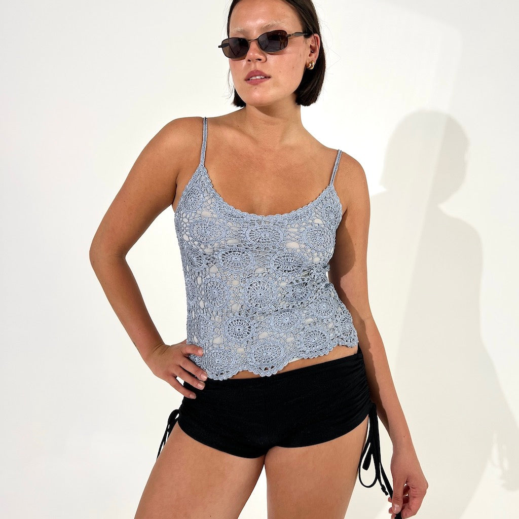 Baby Blue Crochet 90s Cami