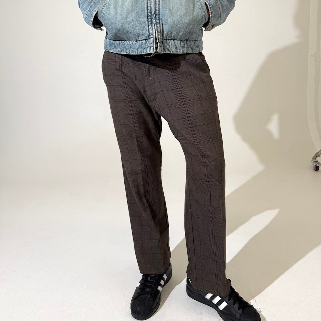 2000s Brown Plaid Pants
