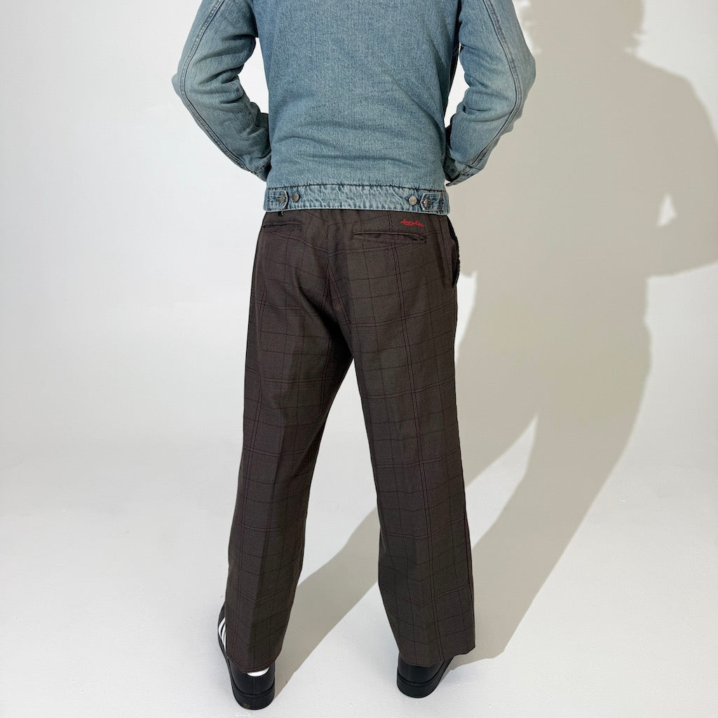 2000s Brown Plaid Pants