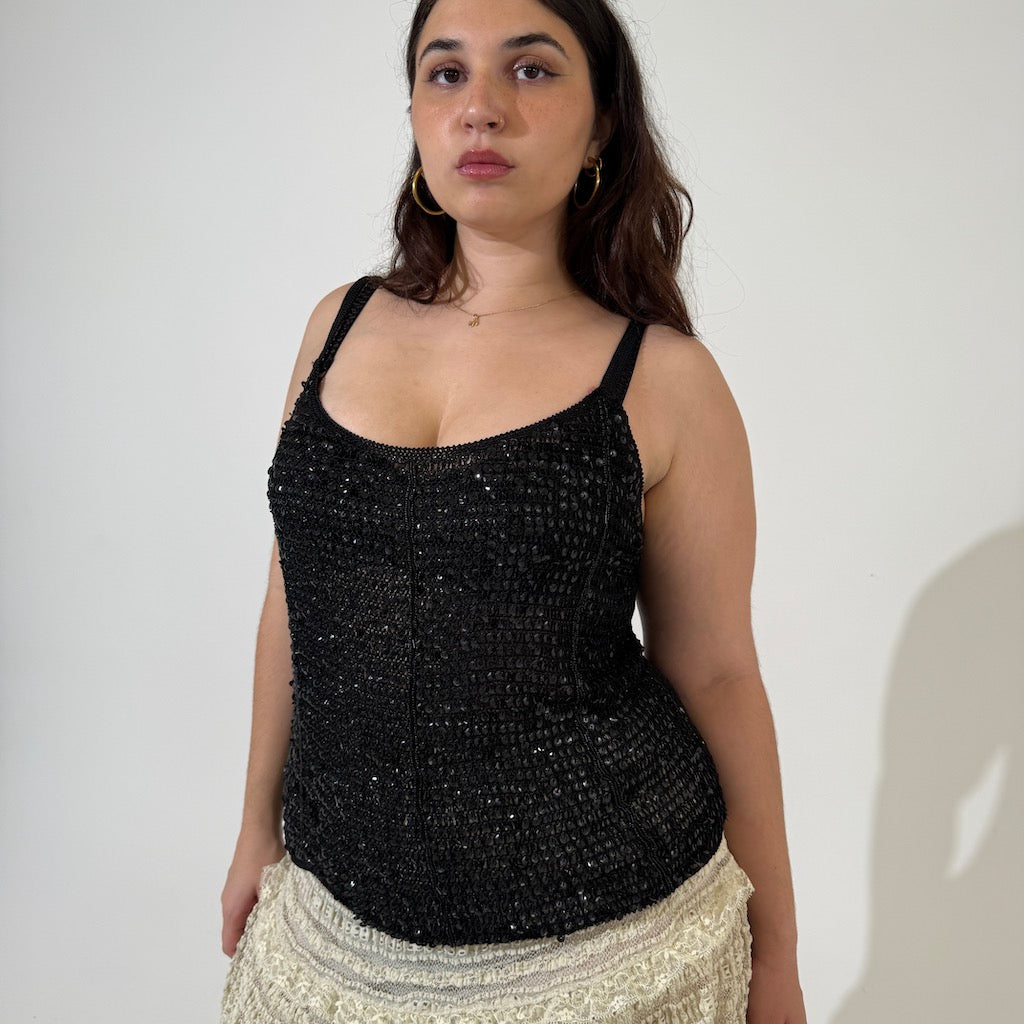 Essence Sequin Beaded Knit Singlet