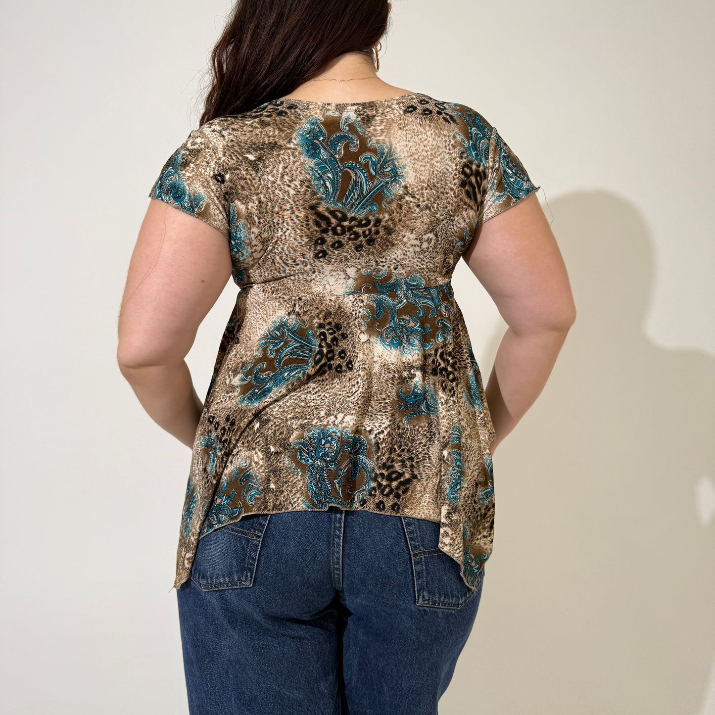 Leopard & Paisley Asymmetrical Top
