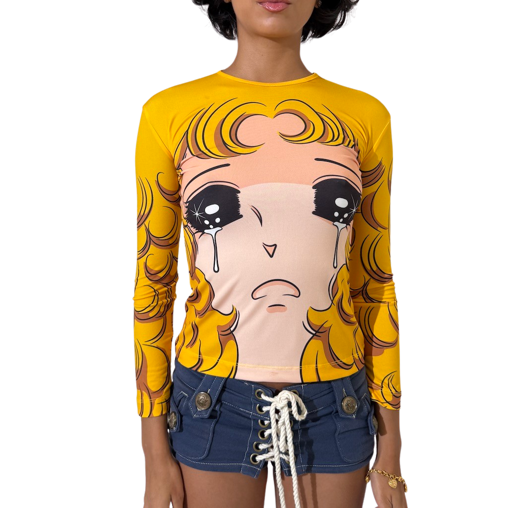 Pushbutton Yellow Goggles Girl Long Sleeve T-shrt