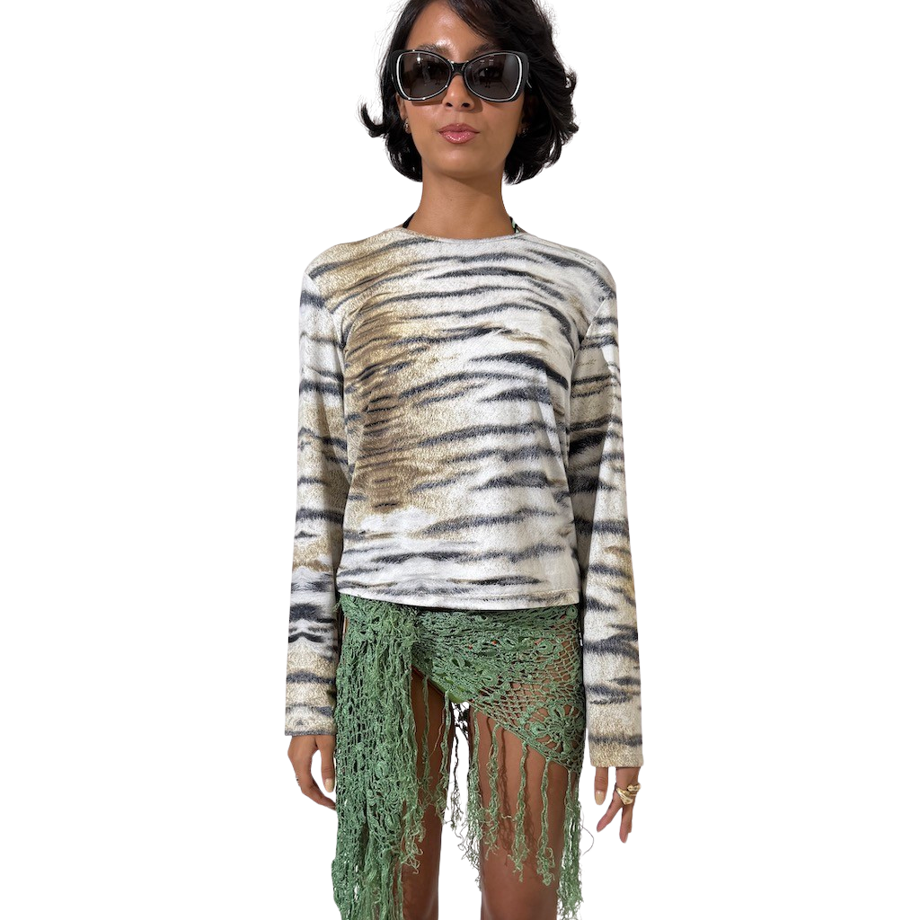 Cavalli Tiger Print Long Sleeve top