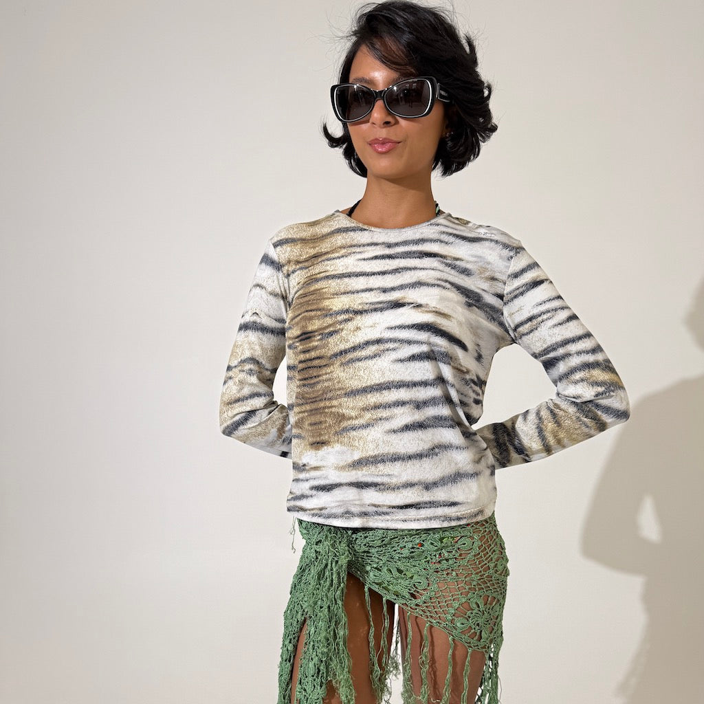 Cavalli Tiger Print Long Sleeve top
