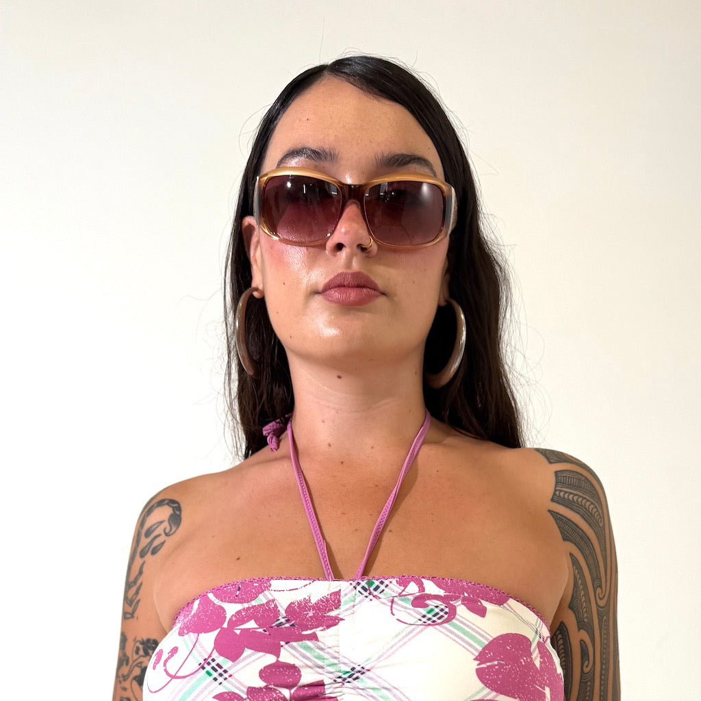 Golden Snake Skater Wrap Vintage Sunglasses