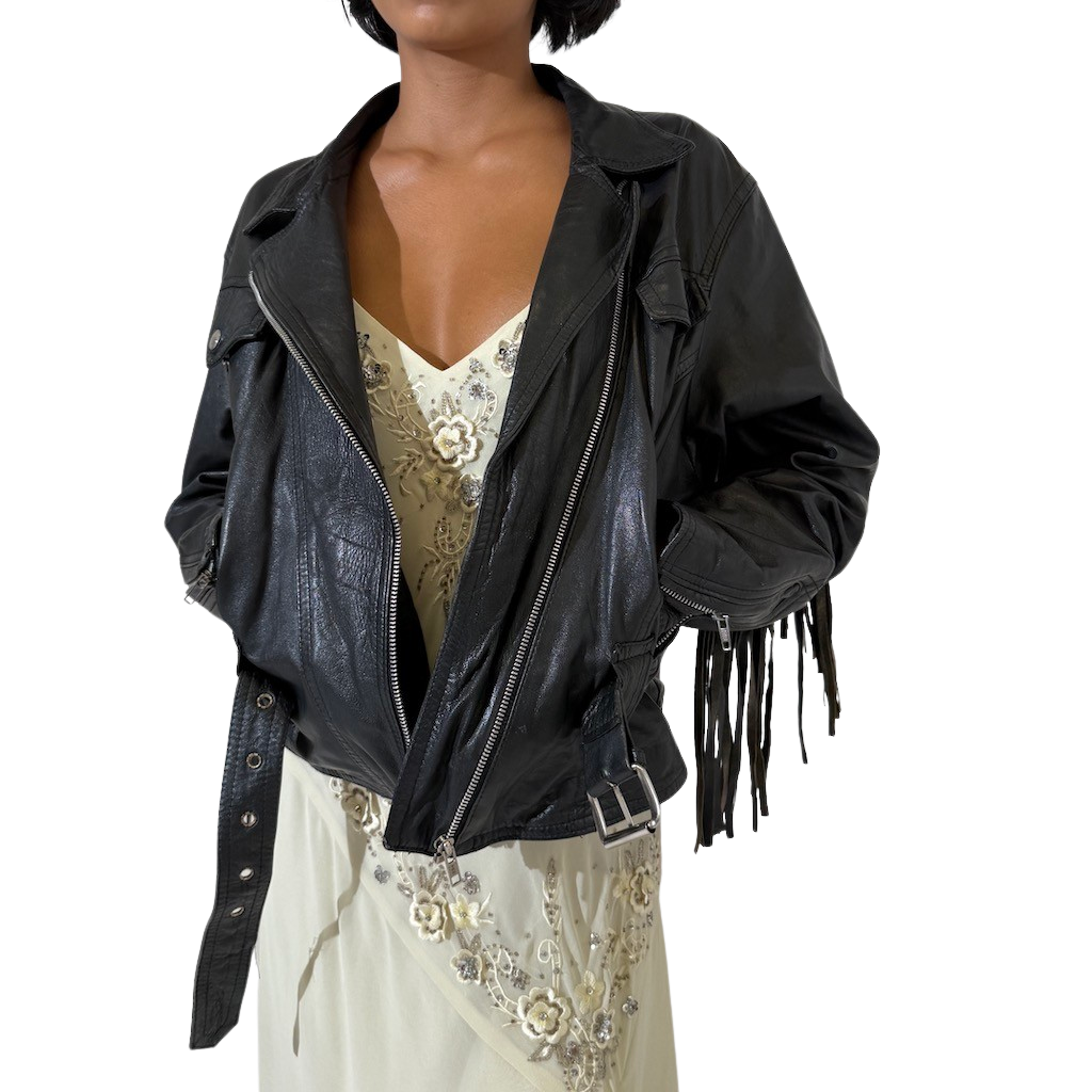 80s Fringe Leather Jacket