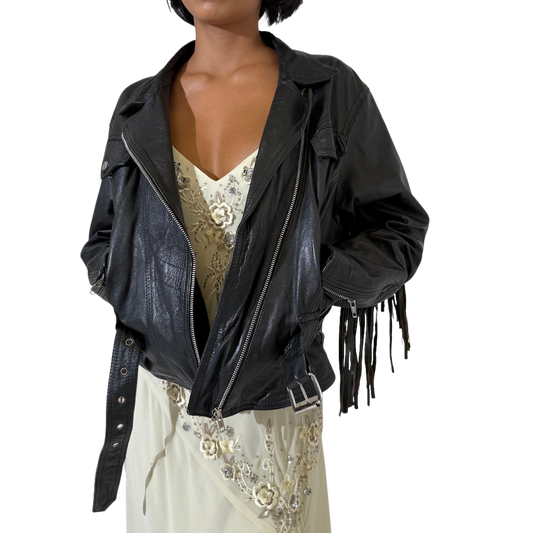 80s Fringe Leather Jacket