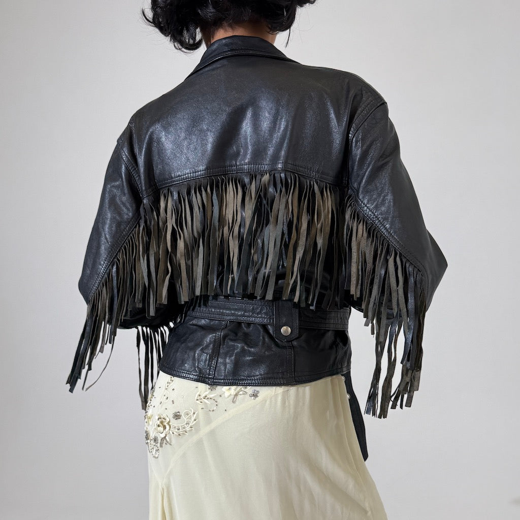 80s Fringe Leather Jacket