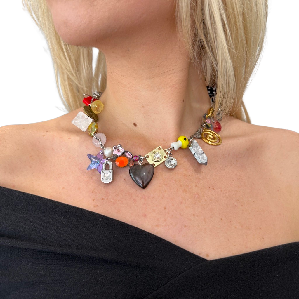 Ruler Crystal Charm Necklace