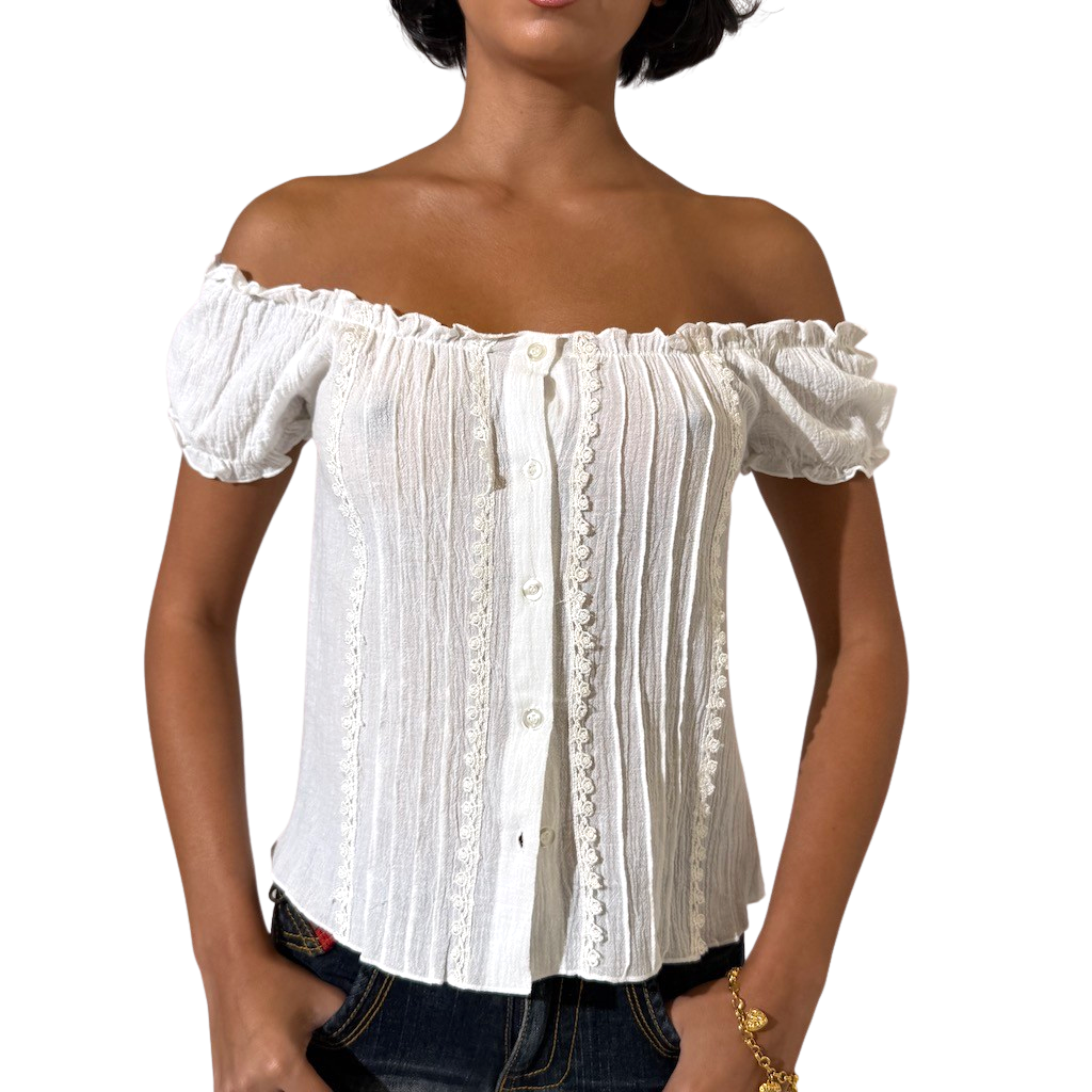 Prairie 90s cotton off Shoulder top