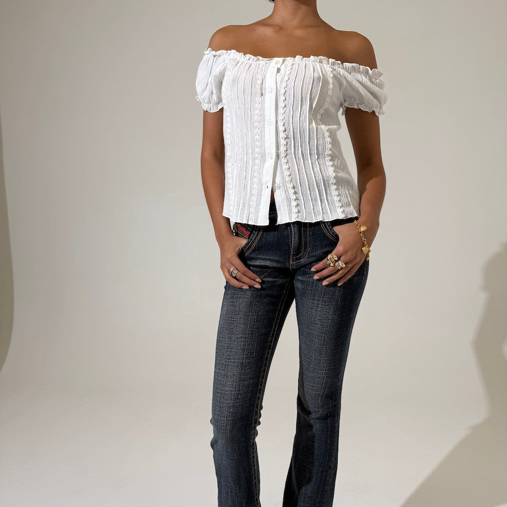 Prairie 90s cotton off Shoulder top