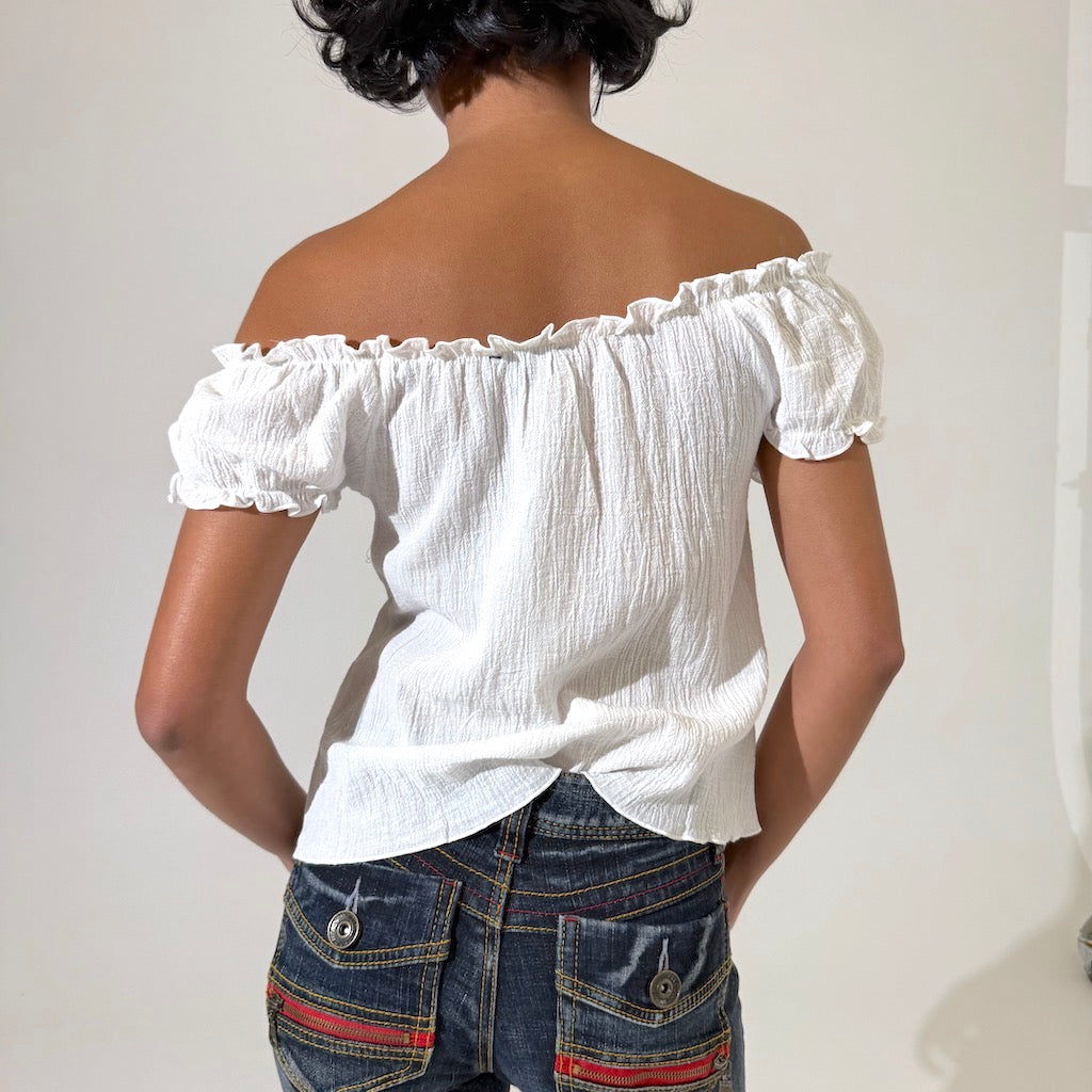 Prairie 90s cotton off Shoulder top