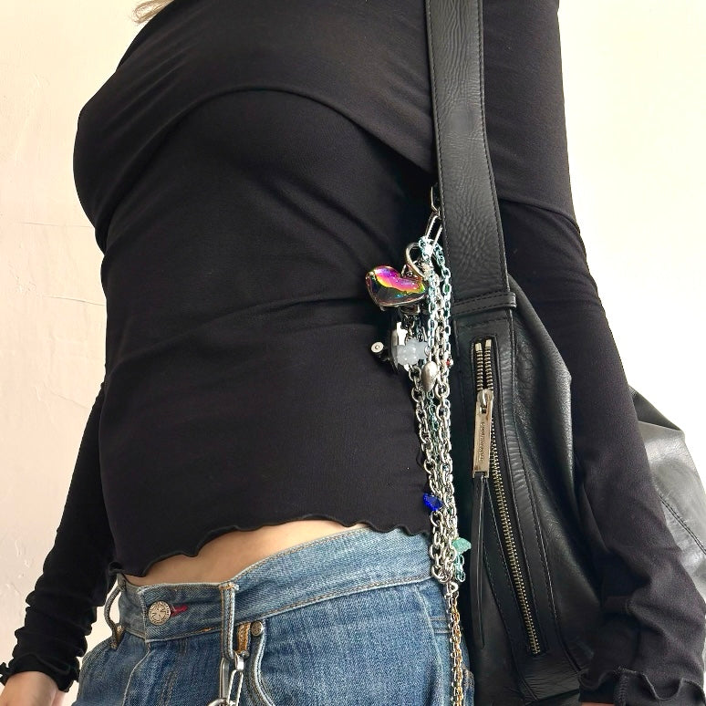 Pink Chain Charm Key / Bagchain