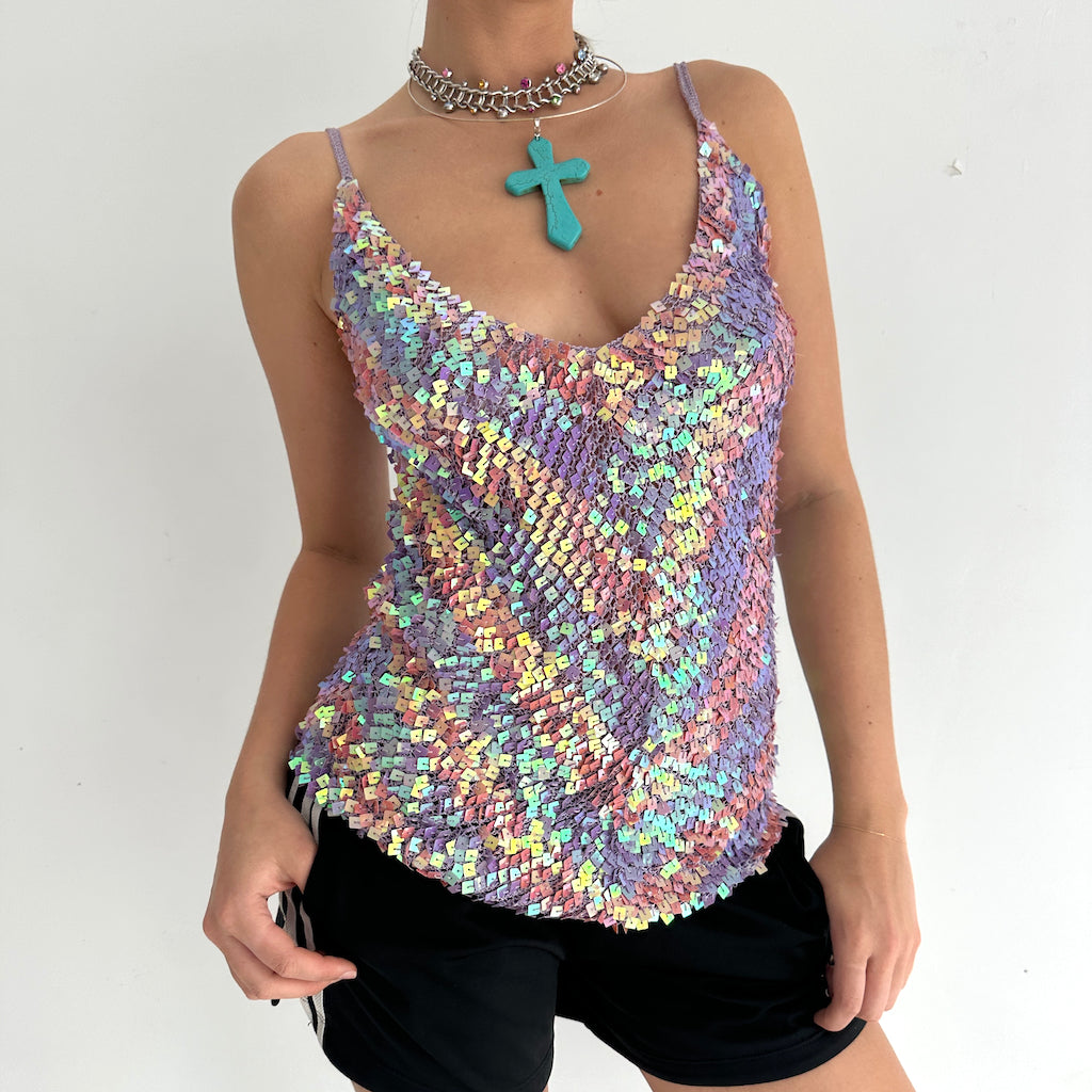 Lilac & Baby Pink Sequin Cami