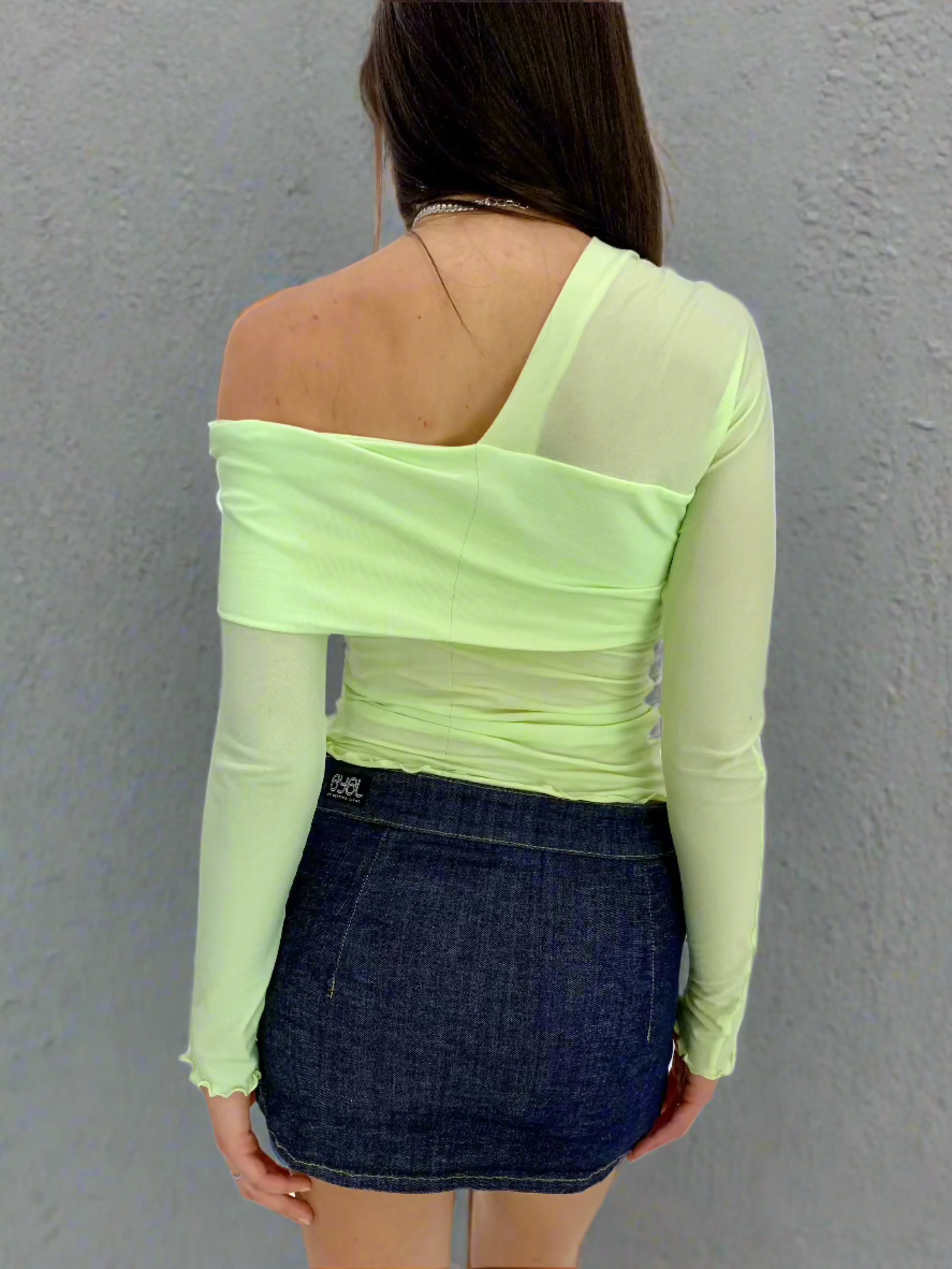 Avalon off shoulder Top - Apple Green