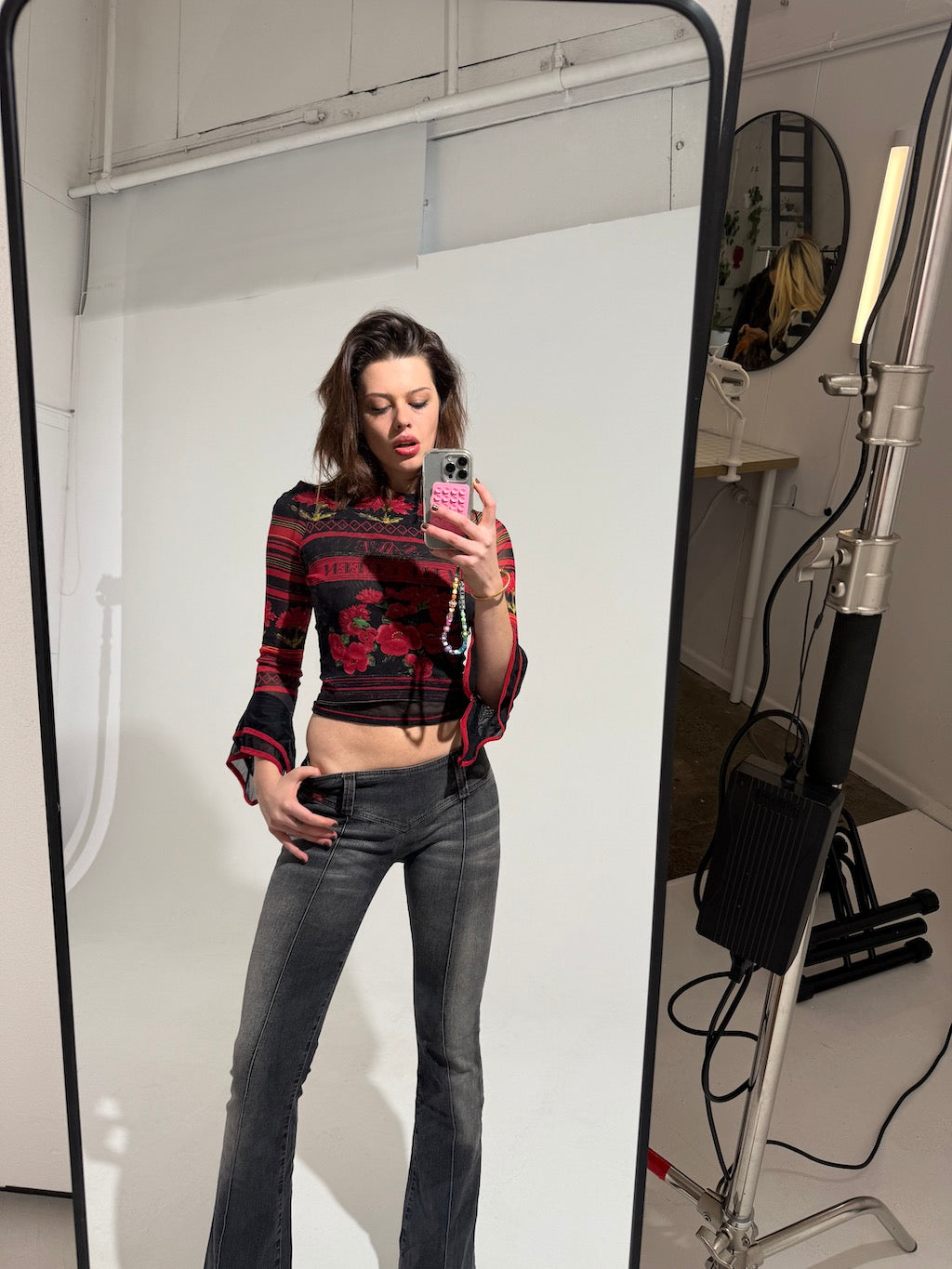 Save The Queen Mesh Rose Top