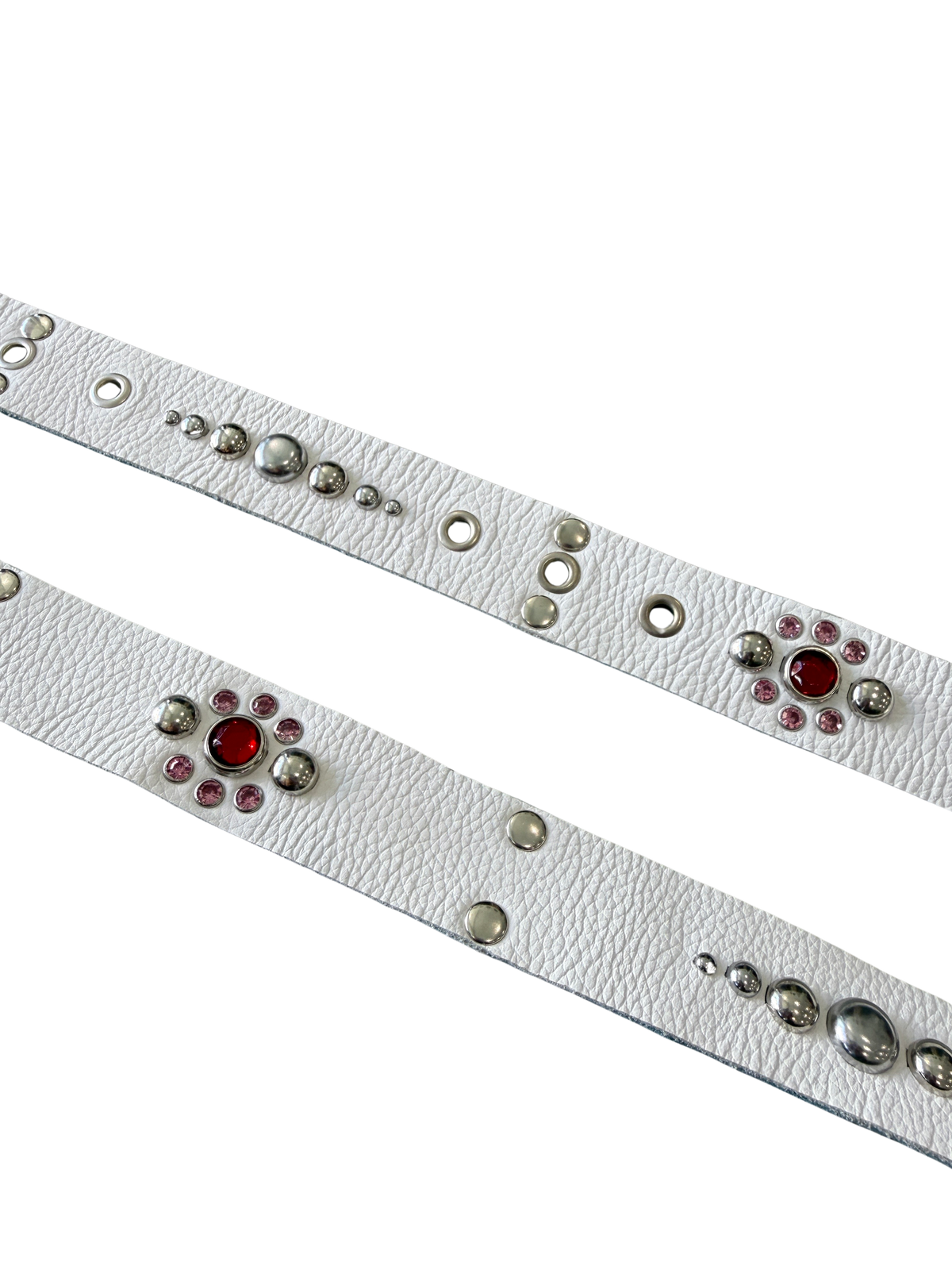 White Studded Pattern Belt