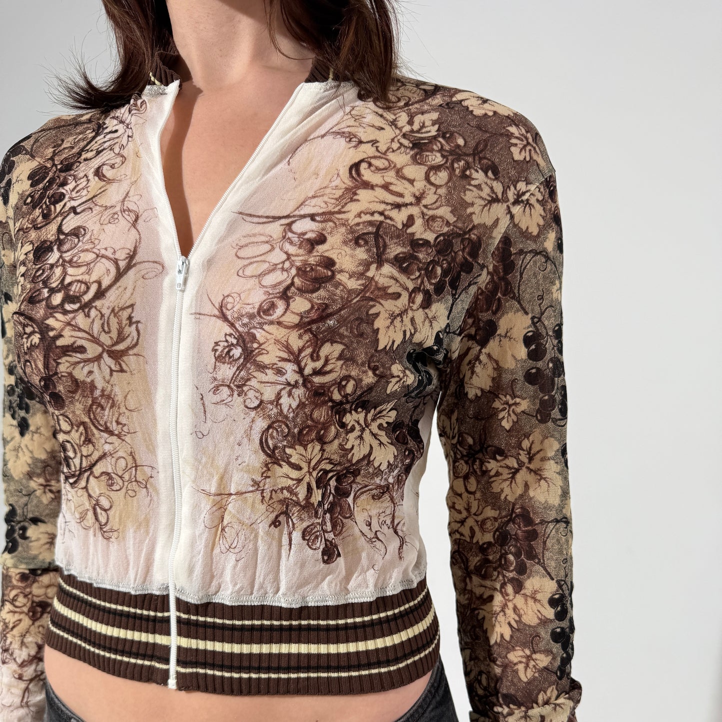 Jean Paul Gaultier Mesh Bomber Zip Up